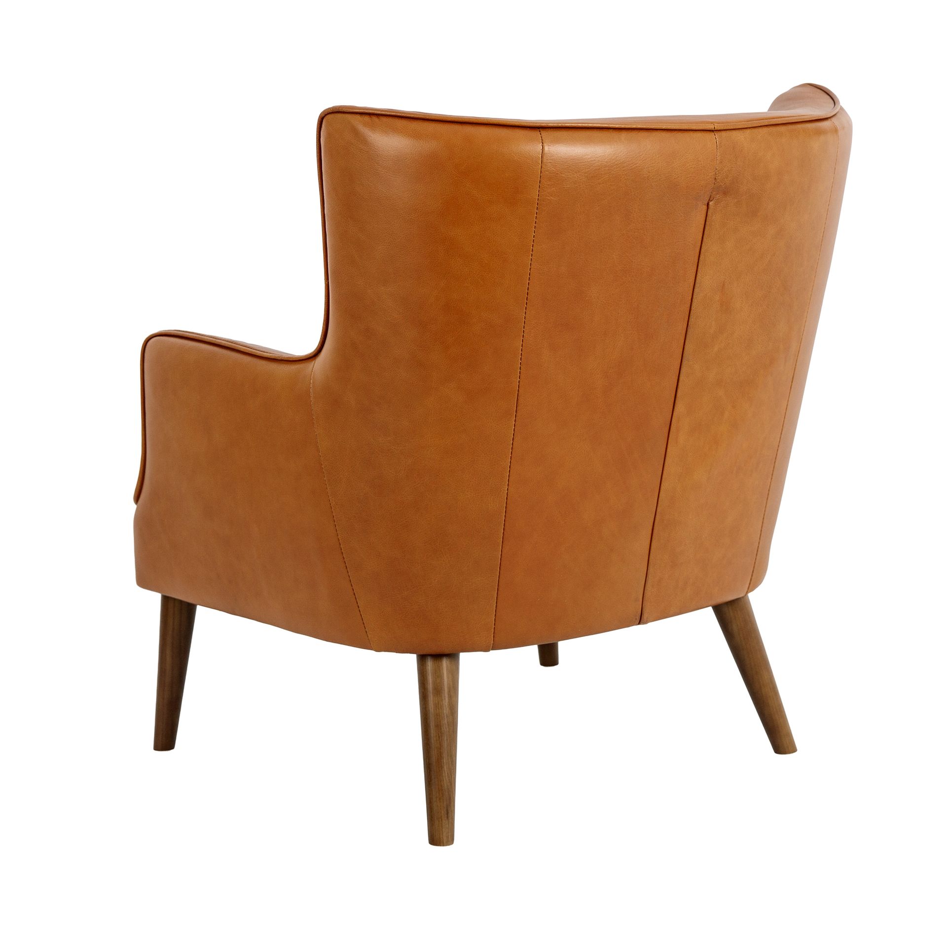 Brown leather chester armchair