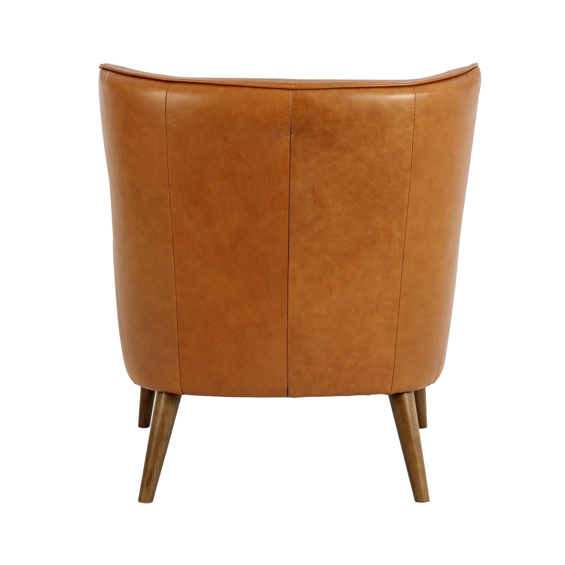 Brown leather chester armchair