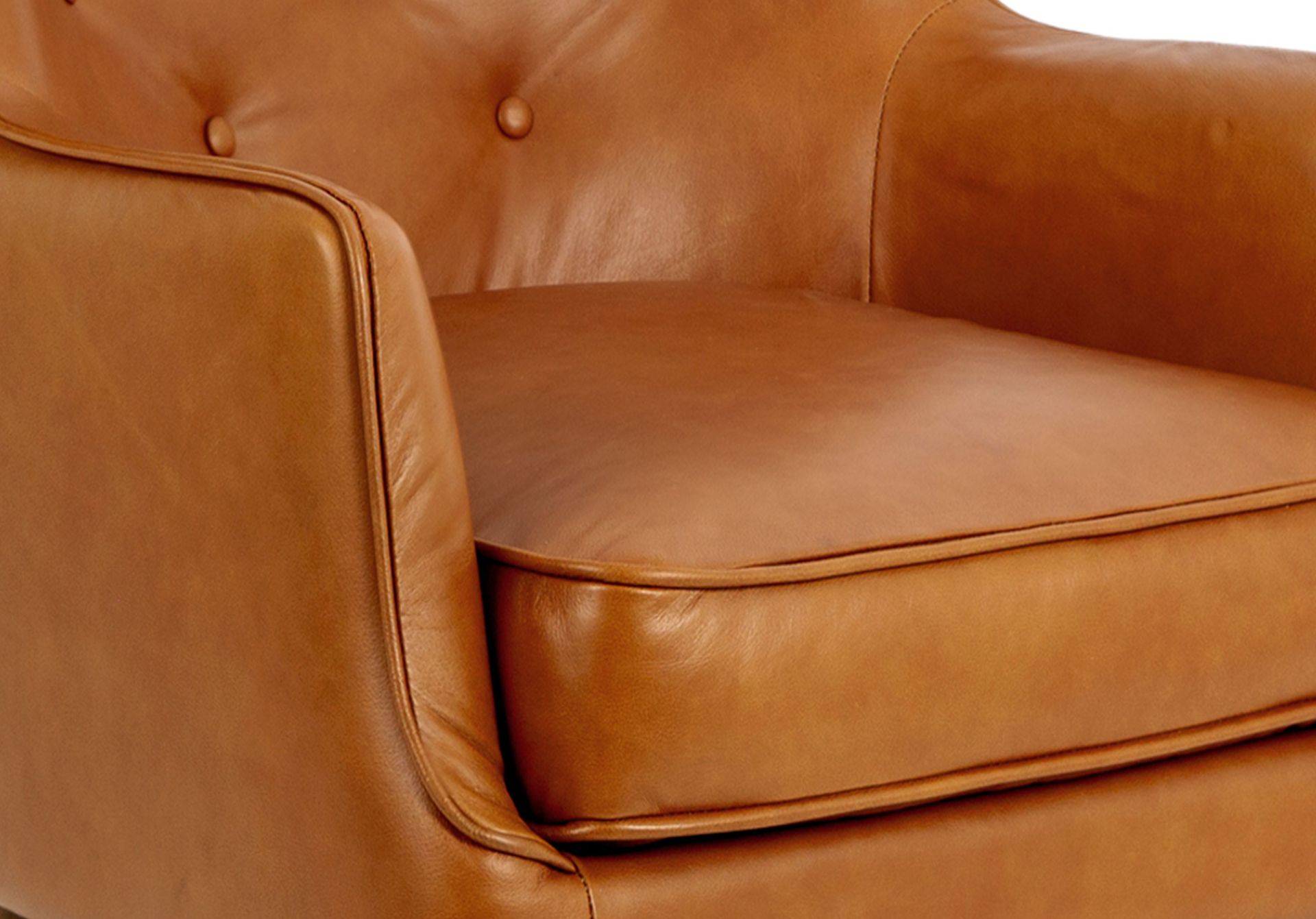 Brown leather chester armchair