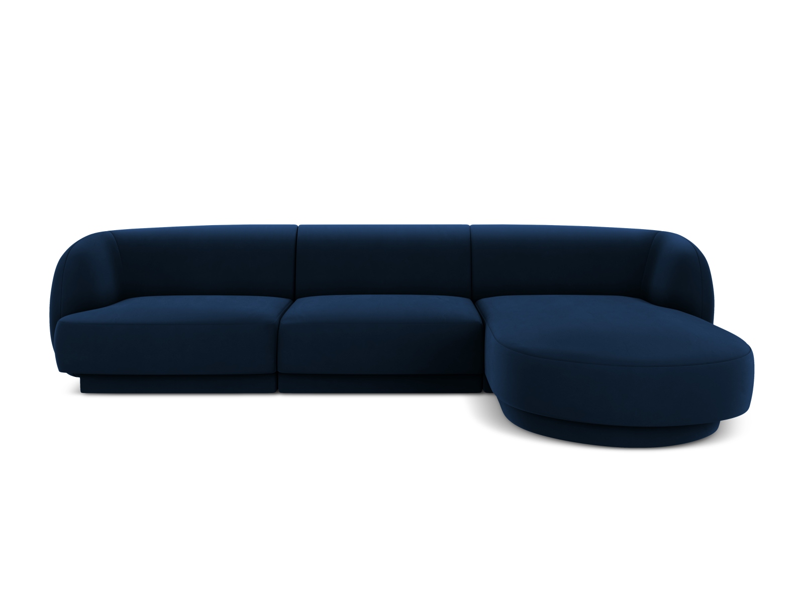 Velvet Right Corner Sofa, "Miley", 4 Seats, 255x156x70