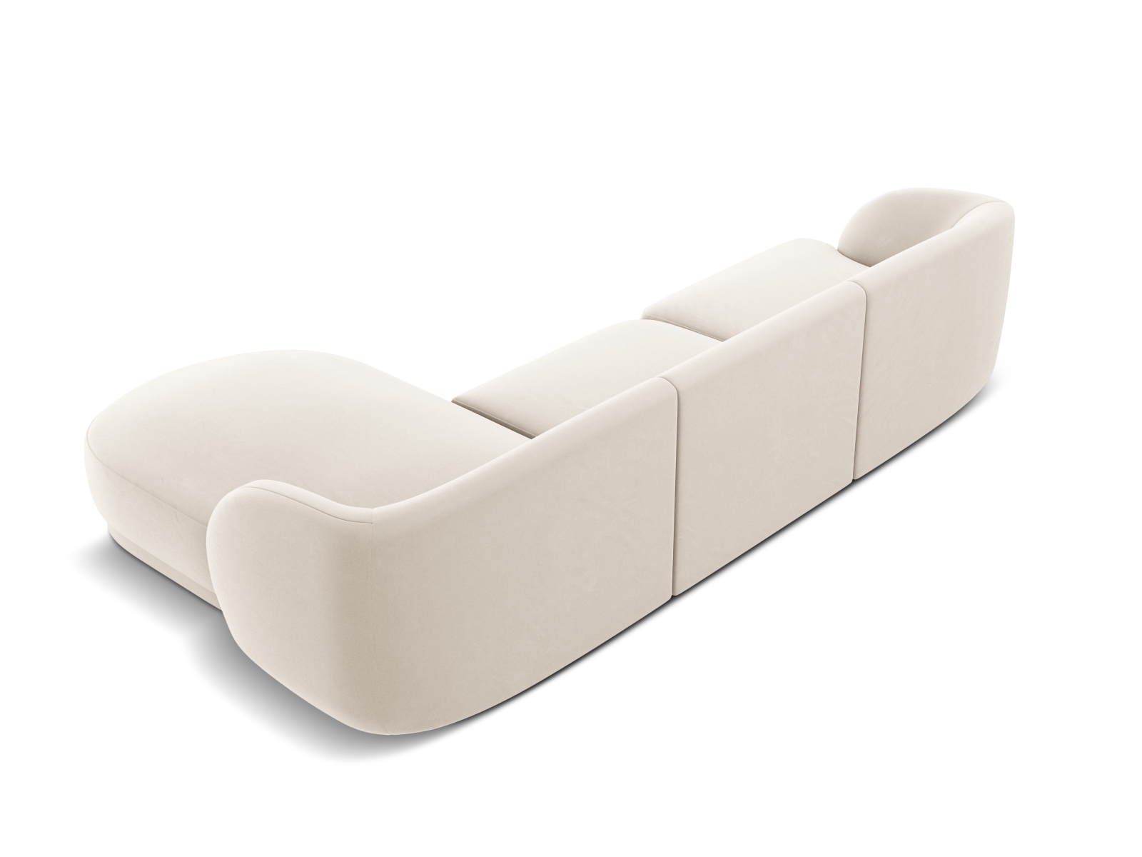 Velvet Right Corner Sofa, "Miley", 4 Seats, 255x156x70