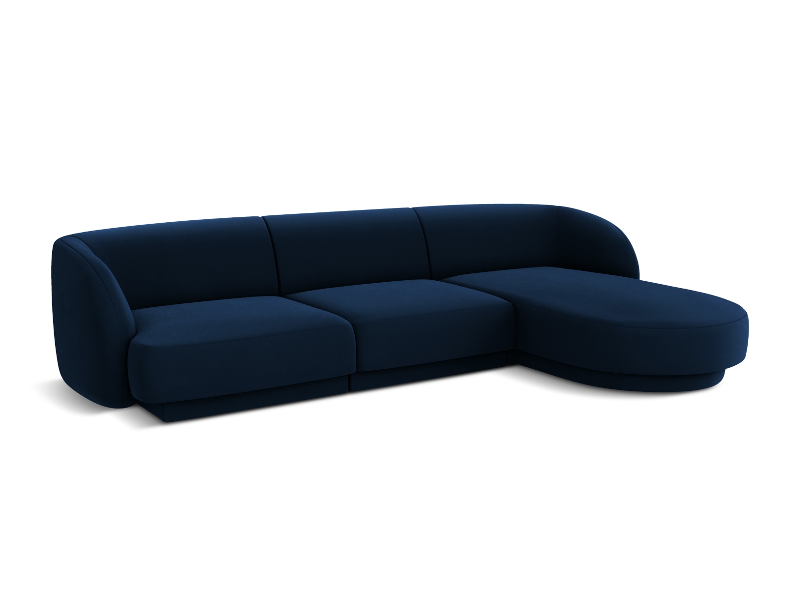 Velvet Right Corner Sofa, "Miley", 4 Seats, 255x156x70