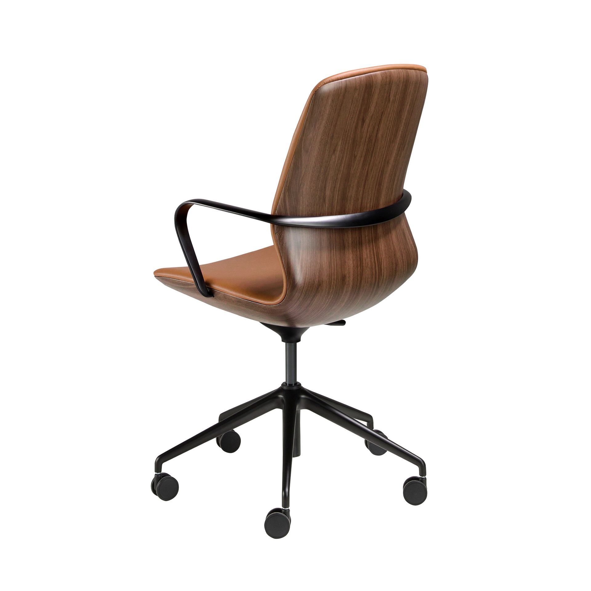 Brown leatherette  swivel office chair