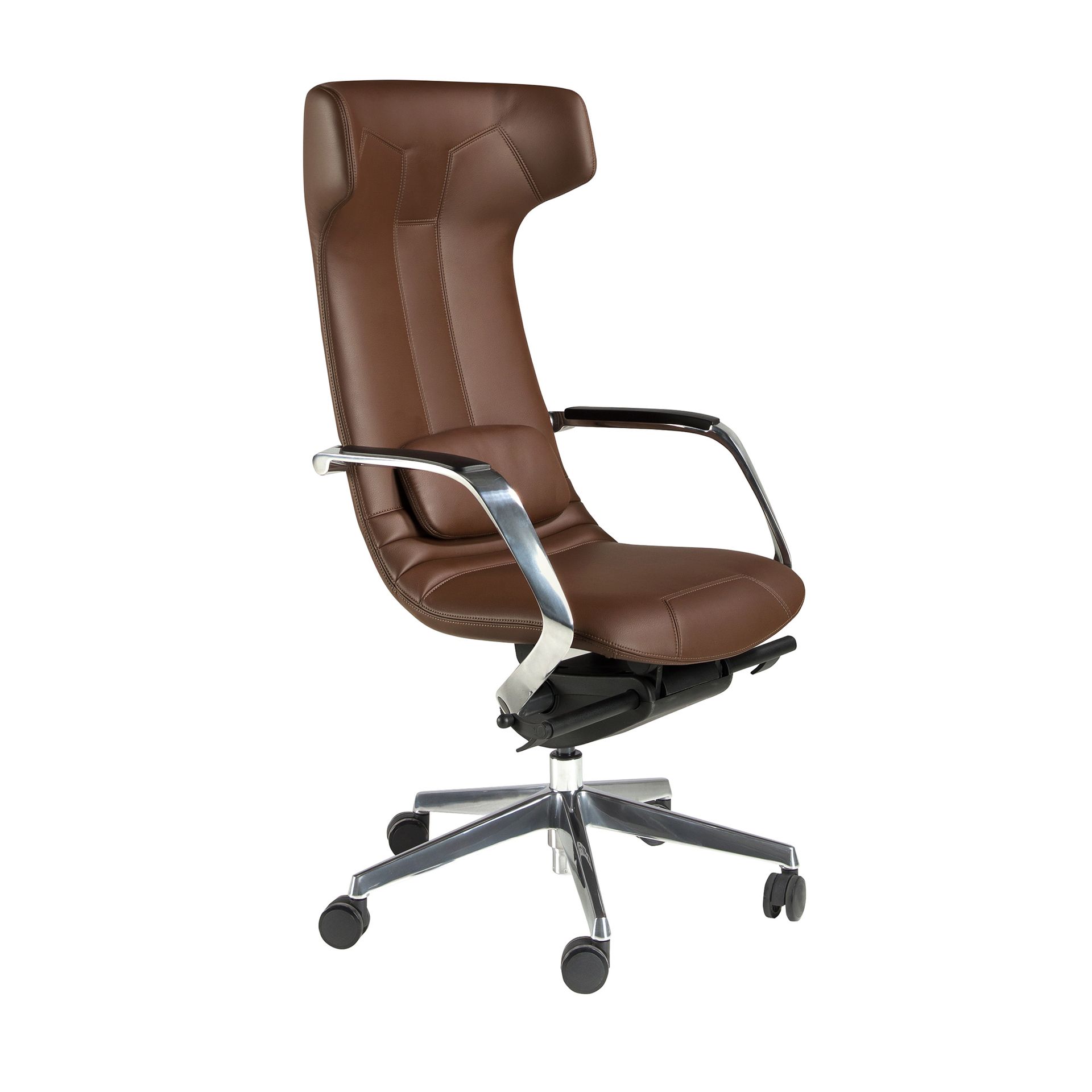 Brown leatherette  swivel office chair