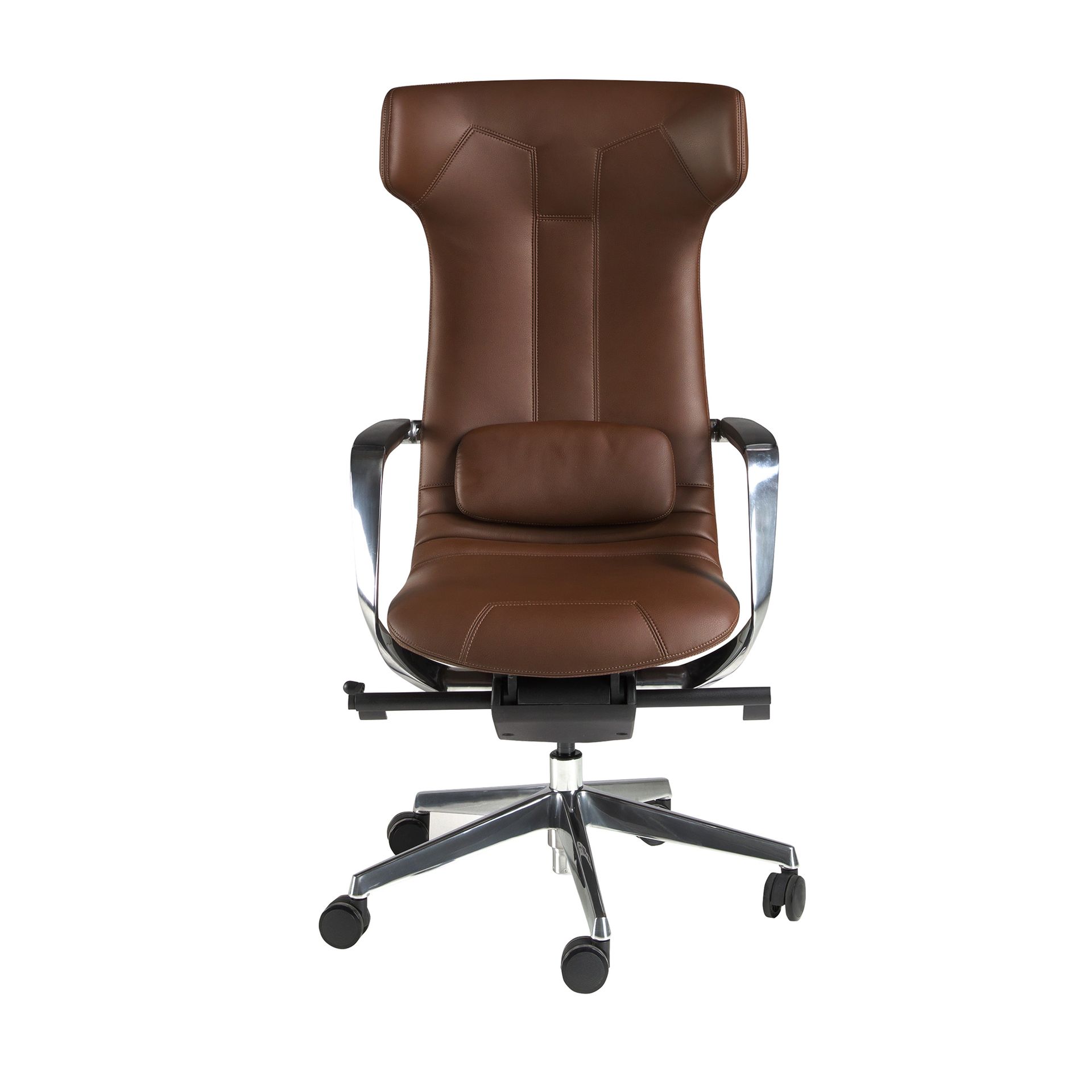 Brown leatherette  swivel office chair