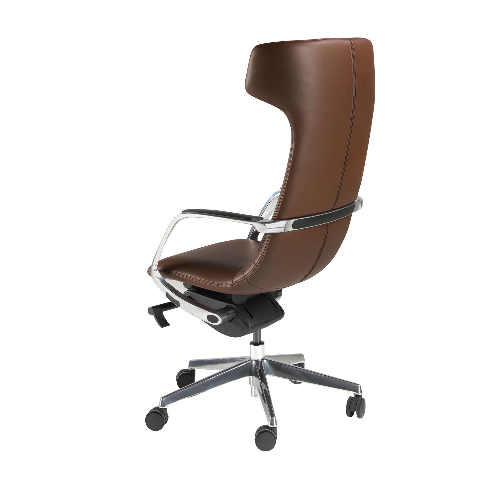 Brown leatherette  swivel office chair