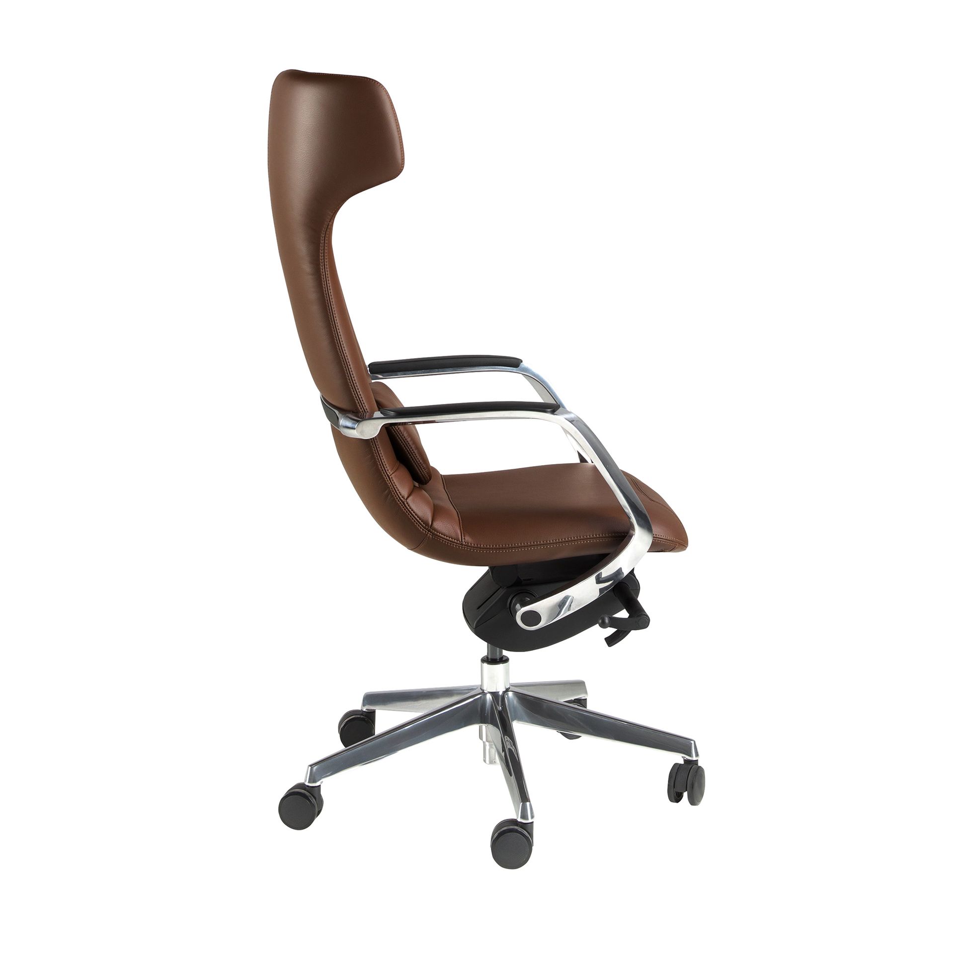 Brown leatherette  swivel office chair