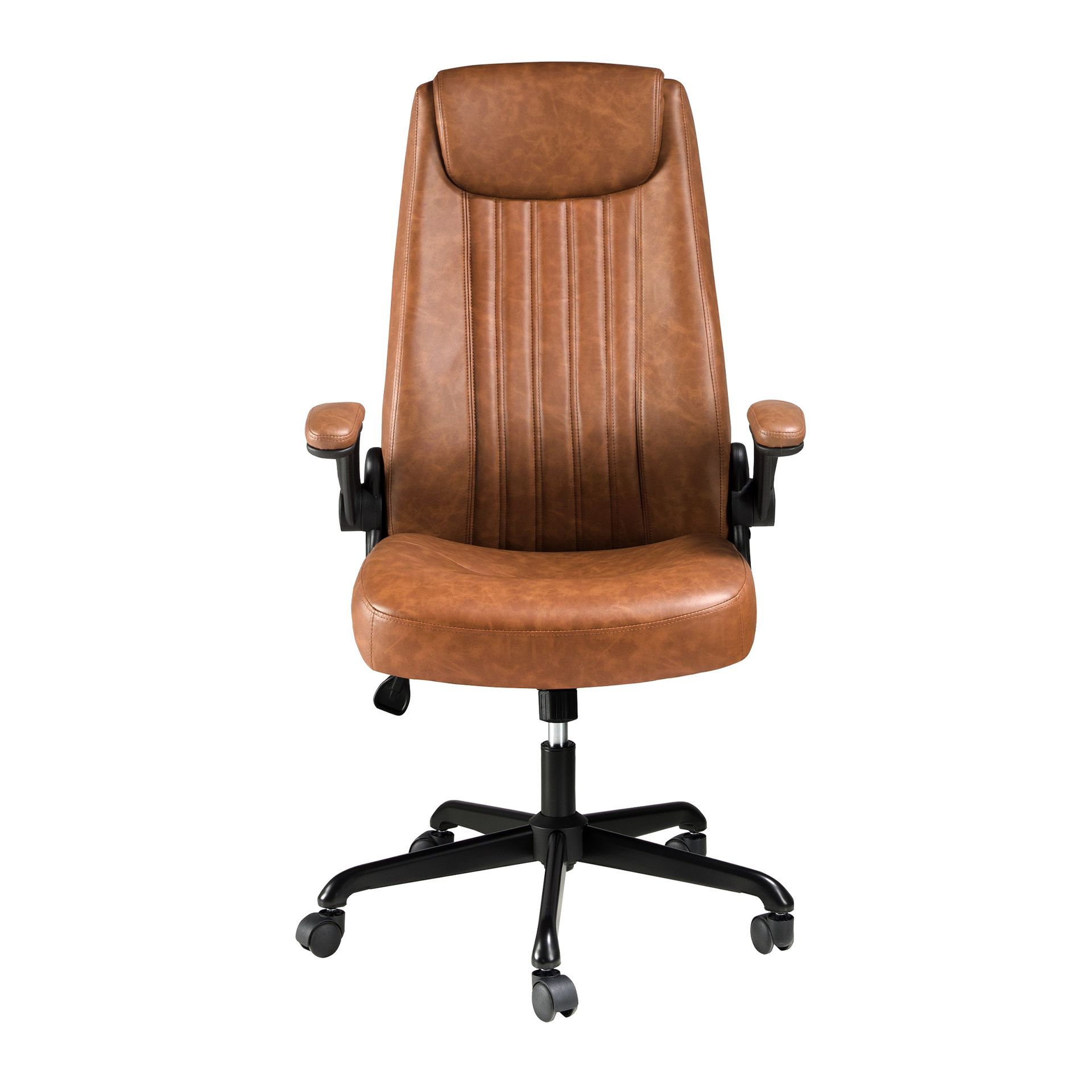 Brown leatherette  swivel office chair
