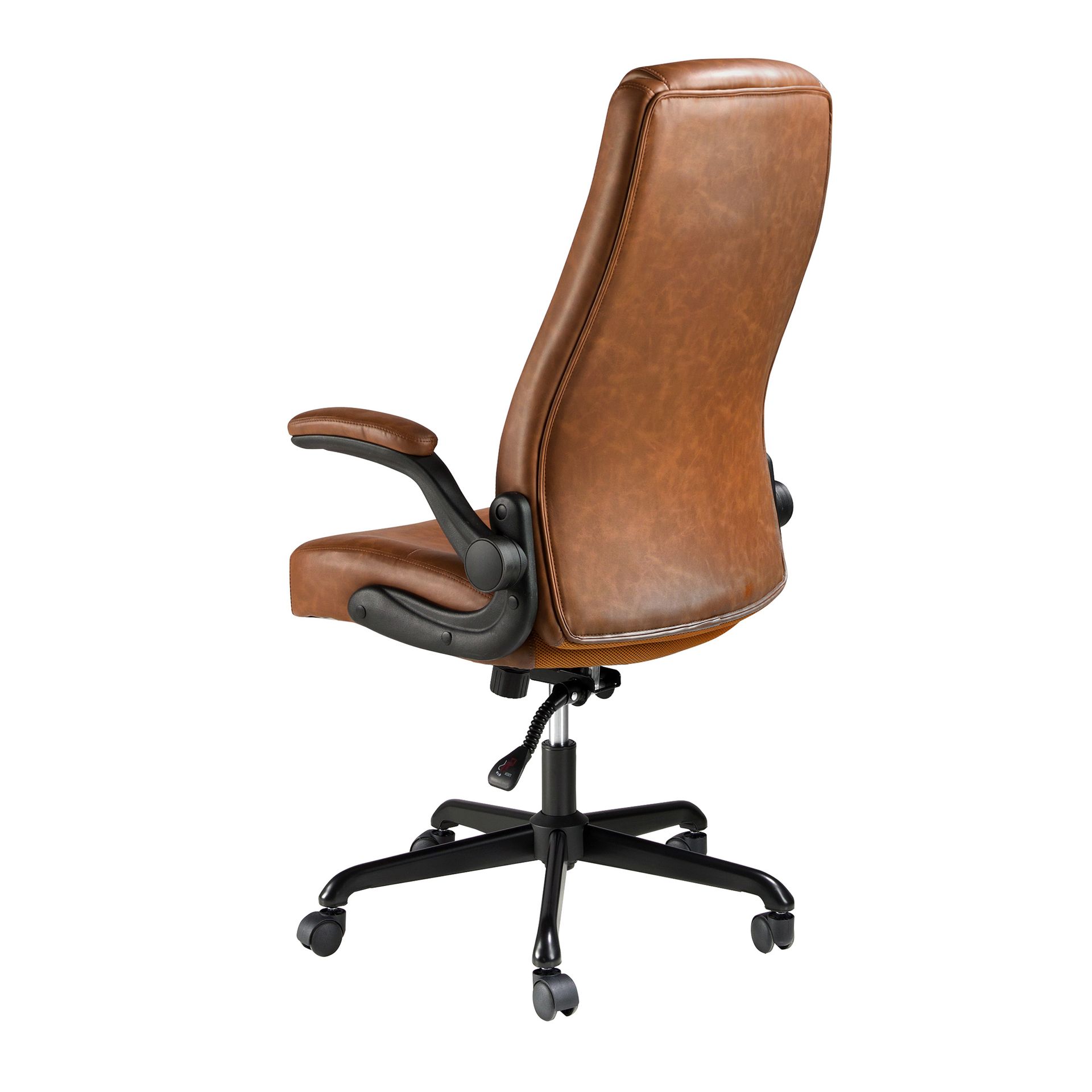 Brown leatherette  swivel office chair