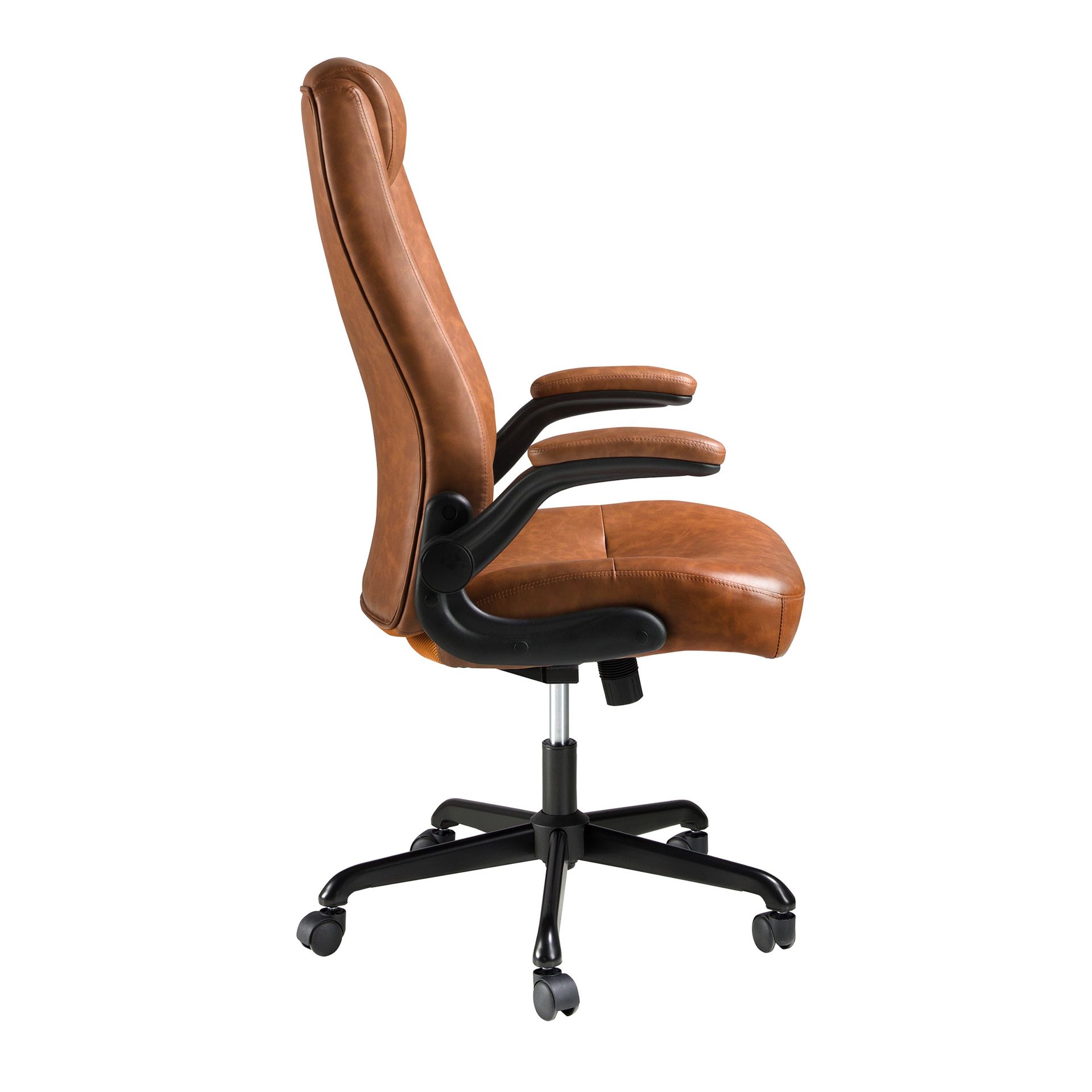 Brown leatherette  swivel office chair