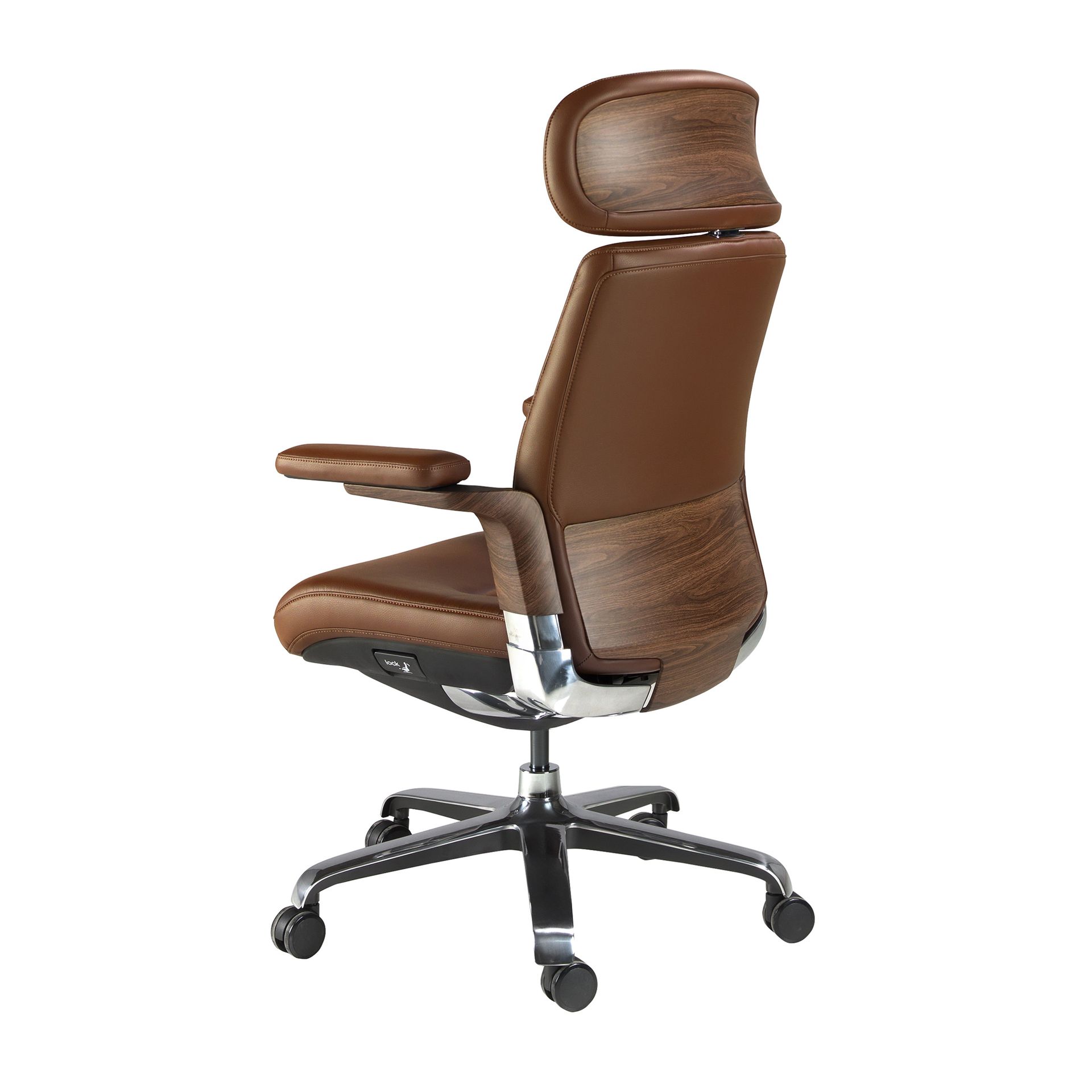 Brown leatherette Swivel Office Chair