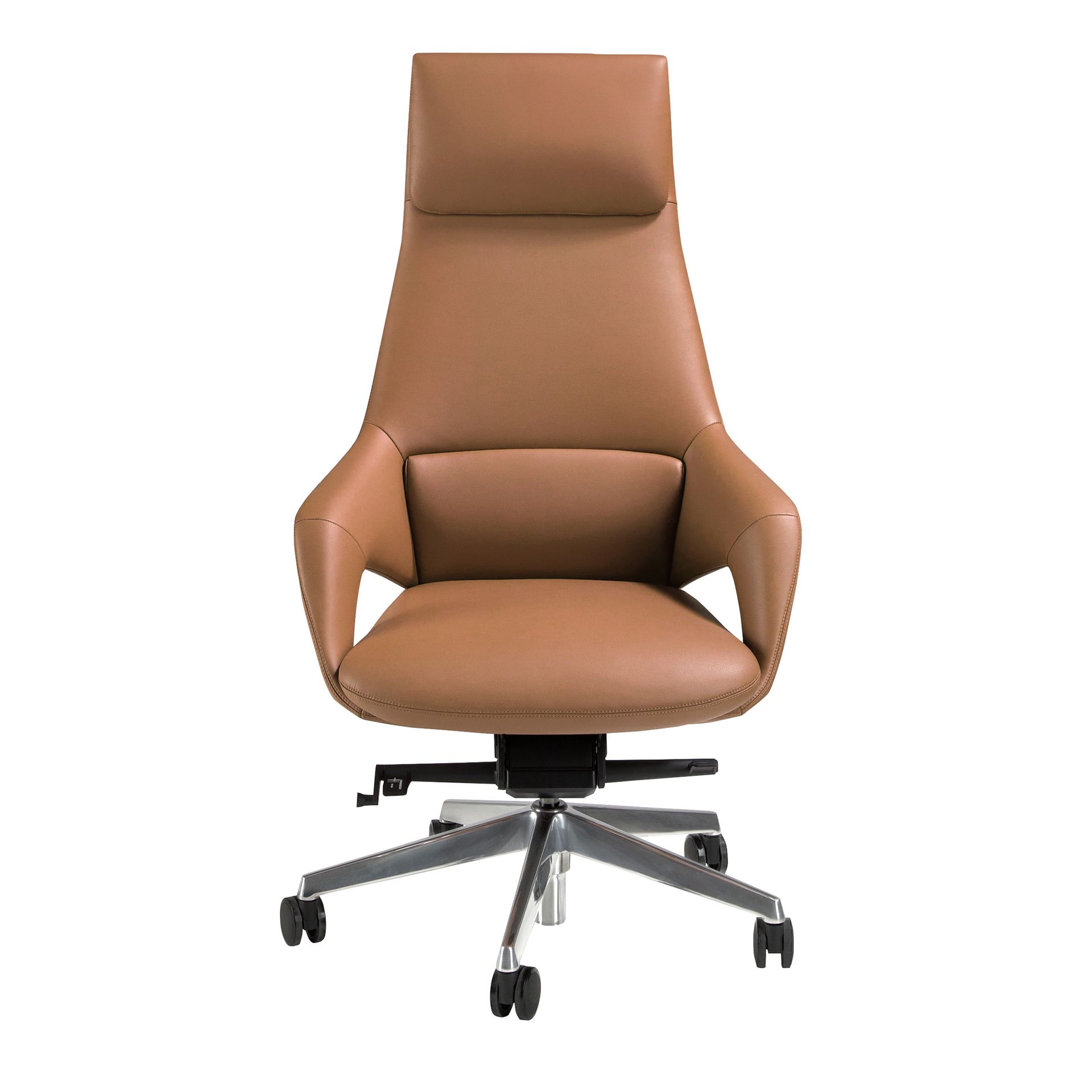 Brown leatherette Swivel Office Chair