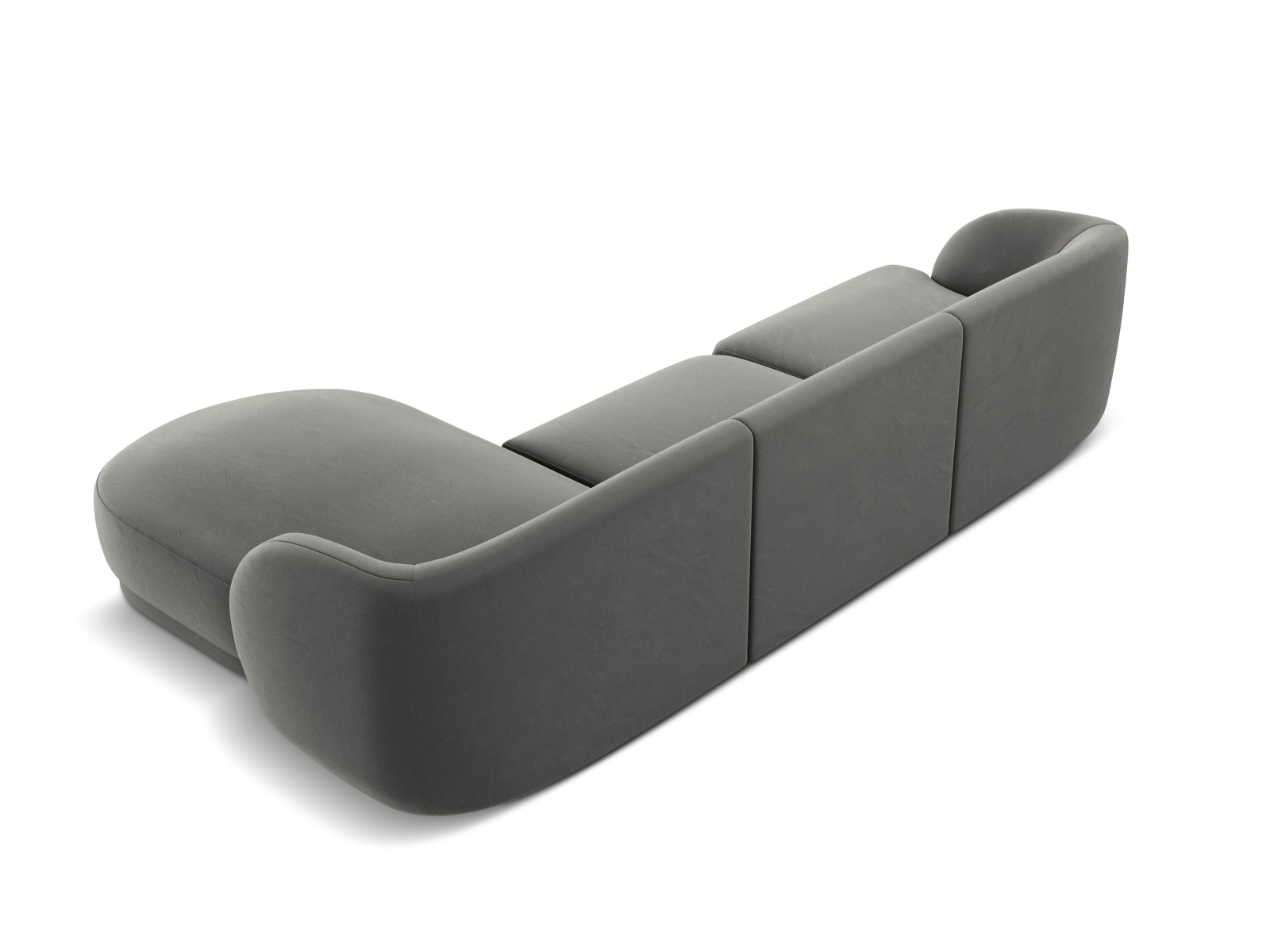 Velvet Right Corner Sofa, "Miley", 4 Seats, 255x156x70