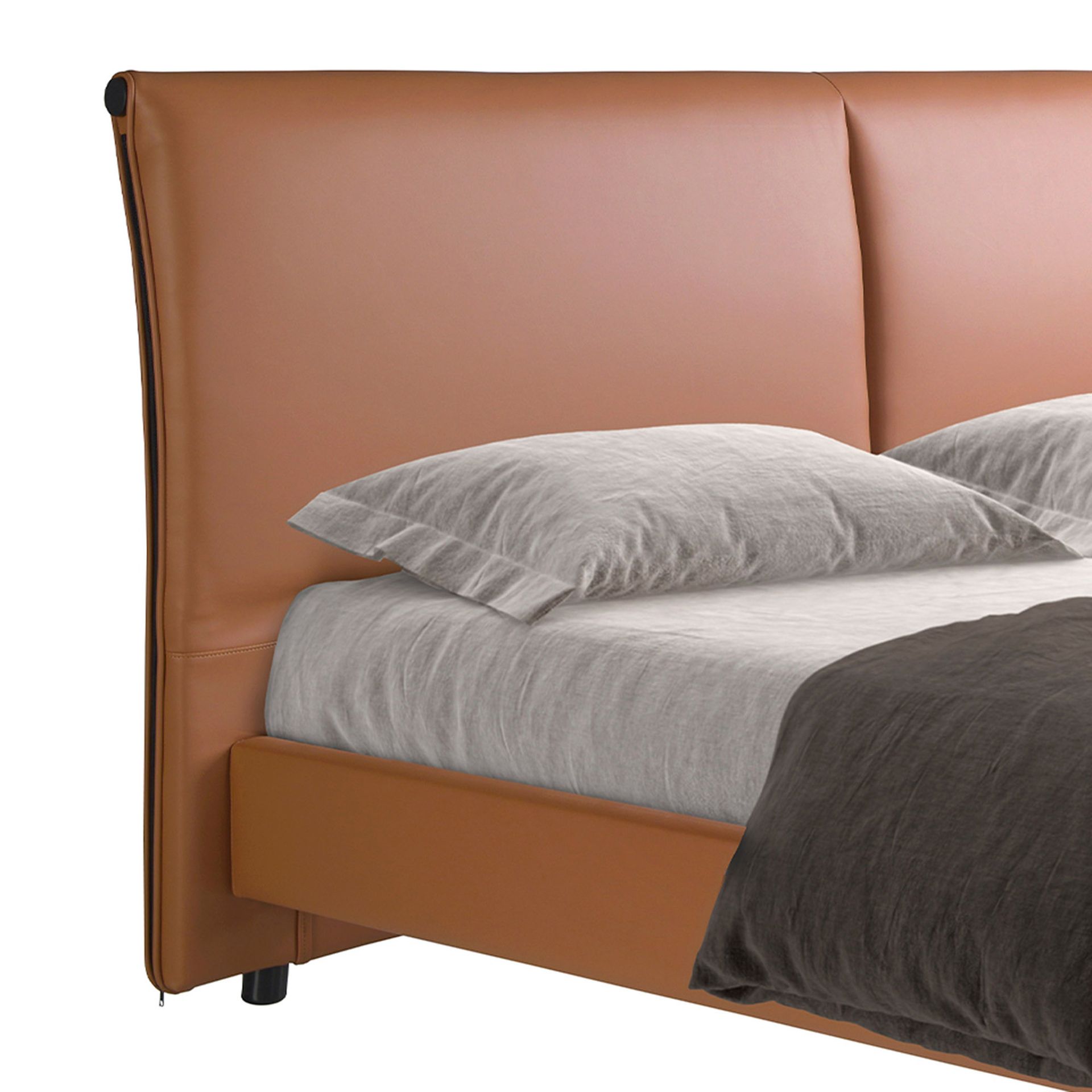 Brown leatherette bed