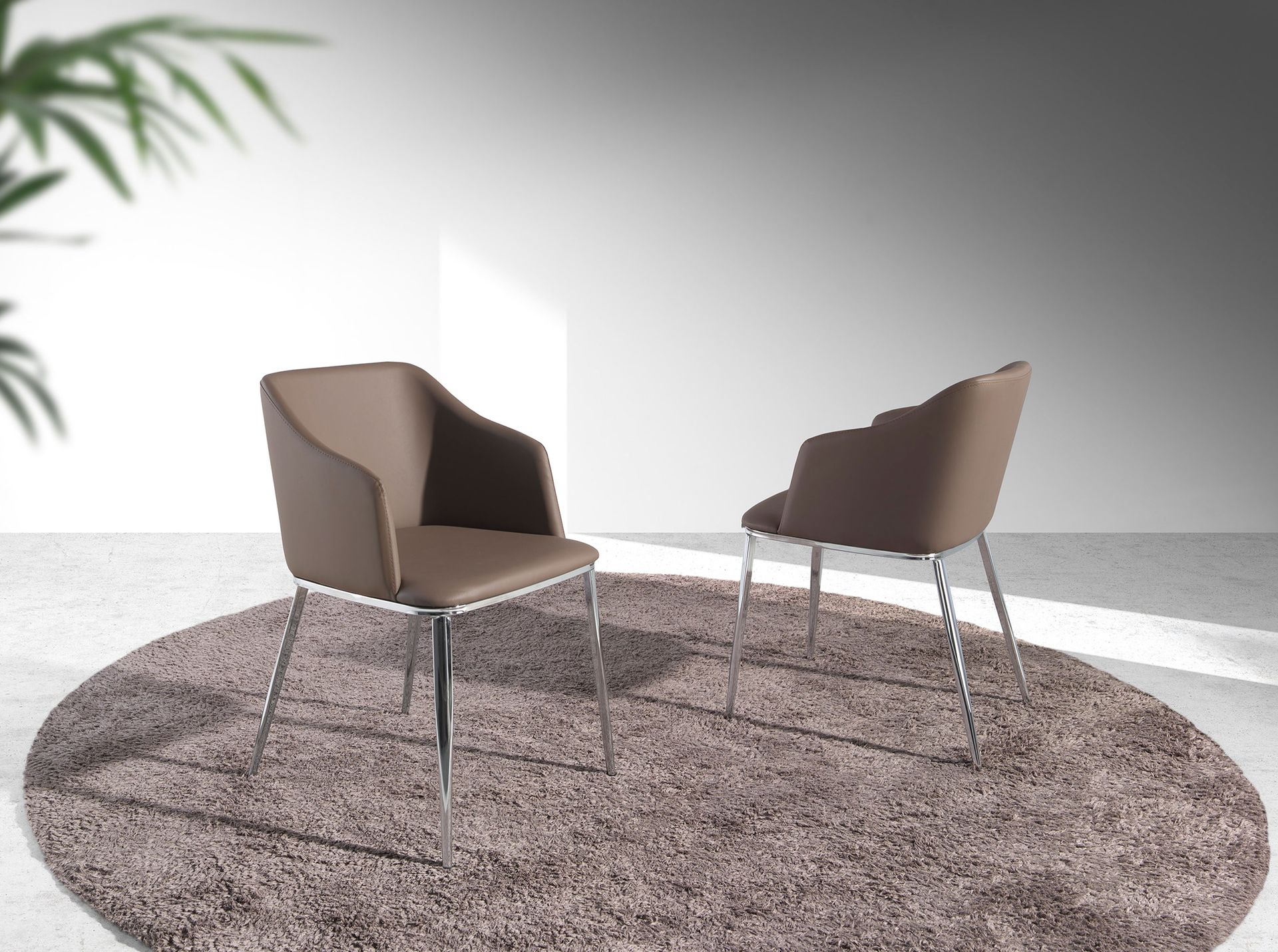 Brown leatherette chair