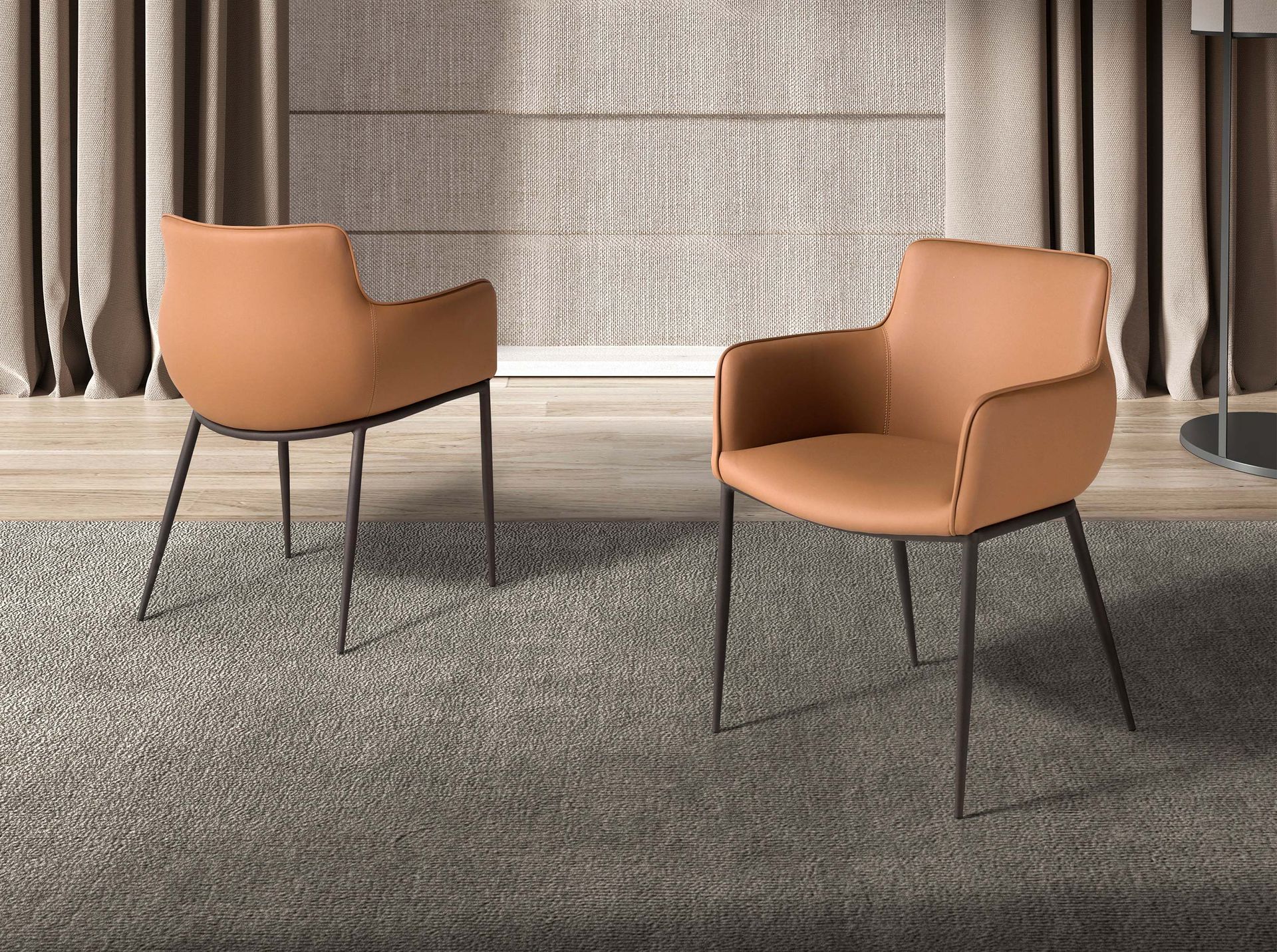 Brown leatherette chair