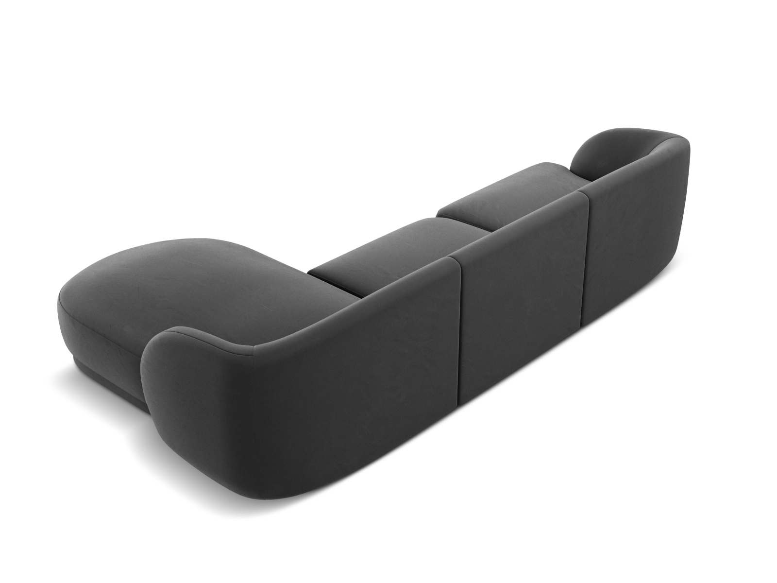 Velvet Right Corner Sofa, "Miley", 4 Seats, 255x156x70