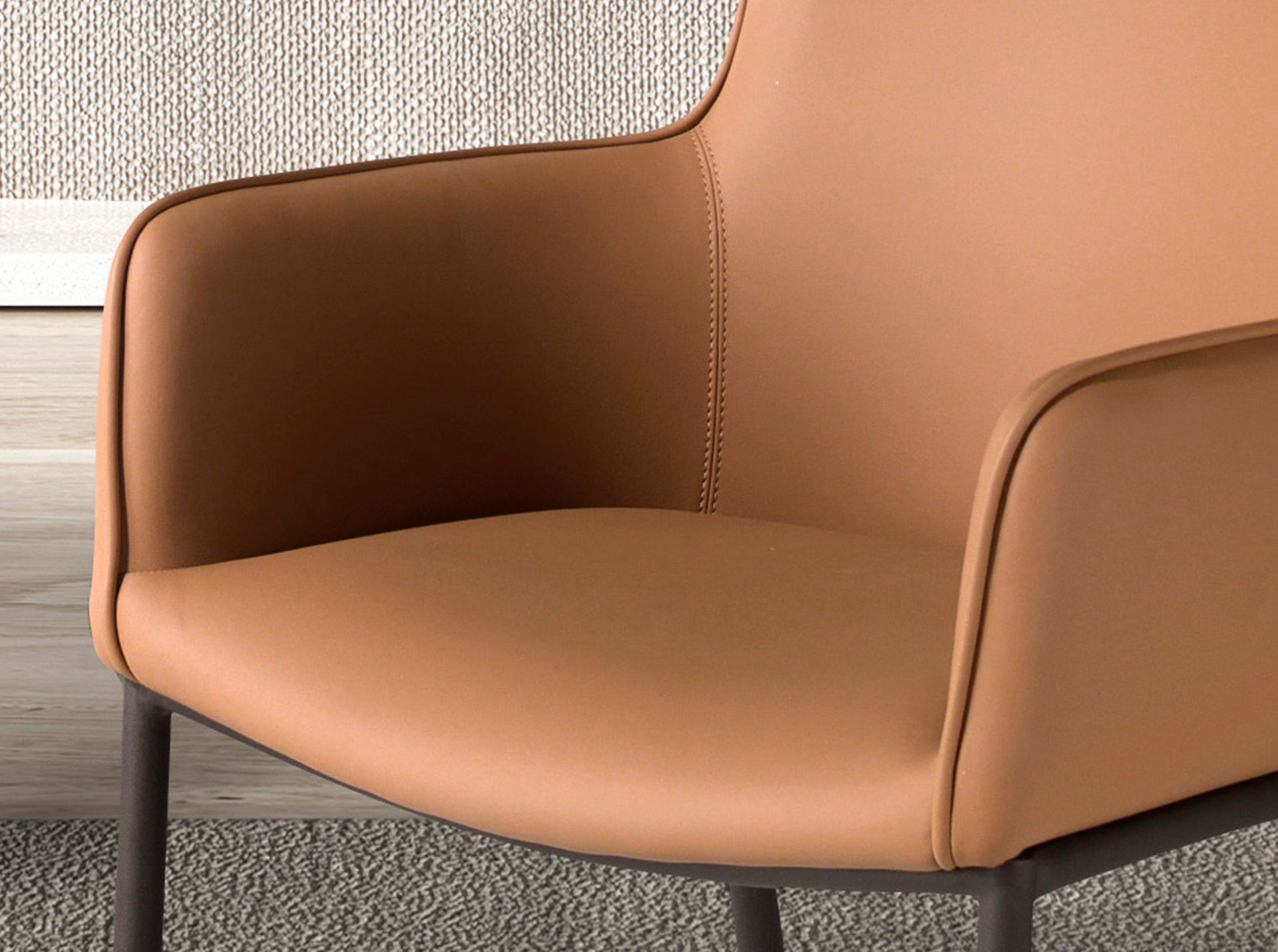Brown leatherette chair