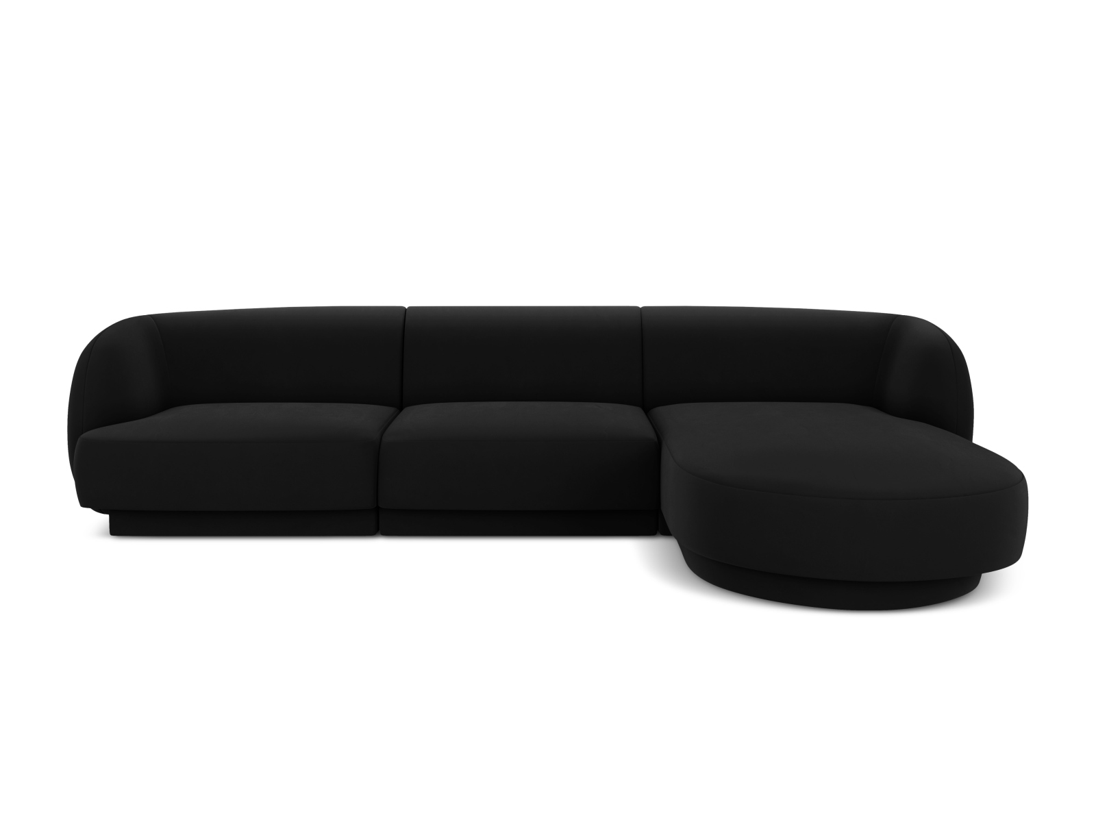 Velvet Right Corner Sofa, "Miley", 4 Seats, 255x156x70