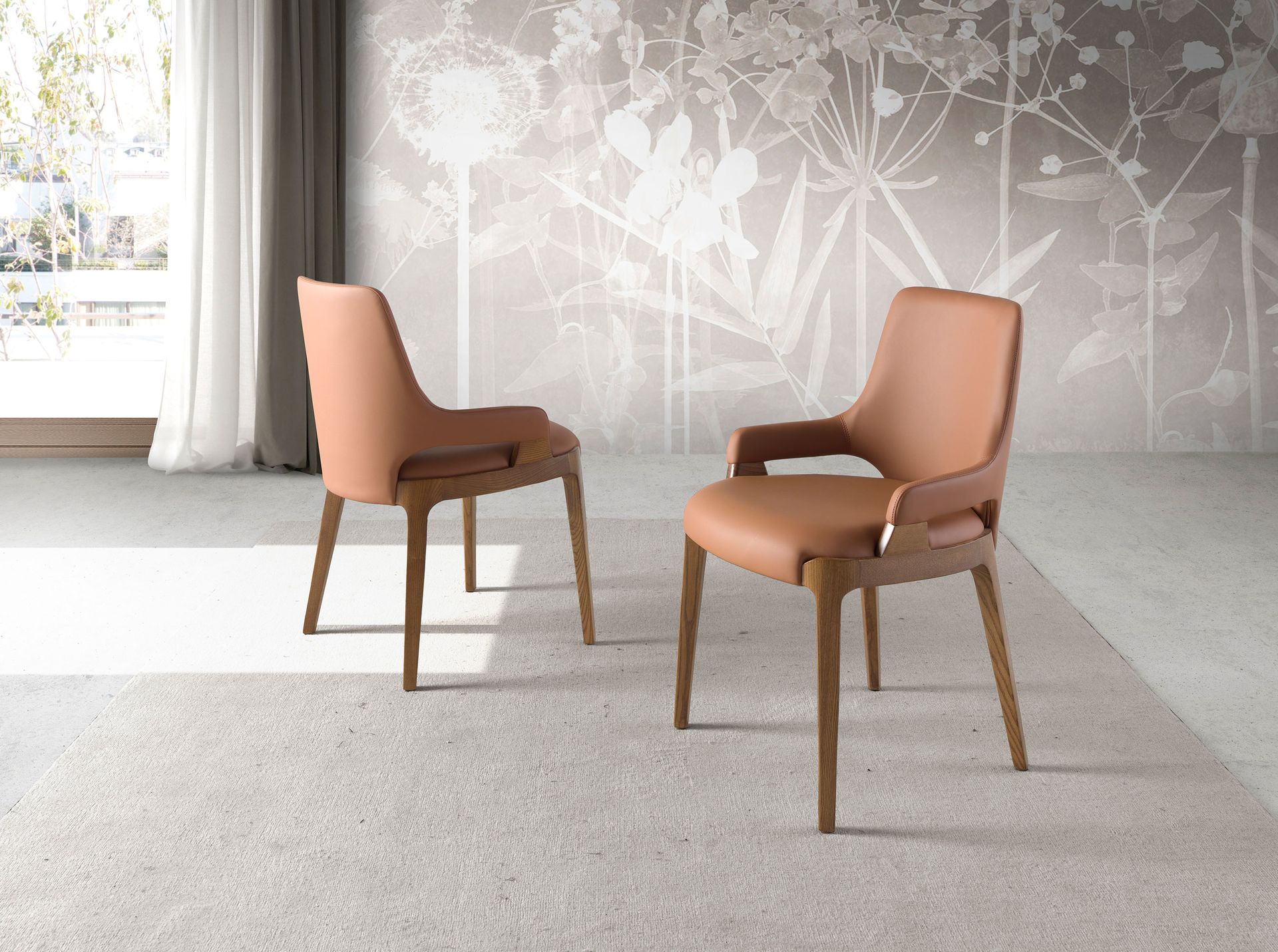 Brown leatherette chair
