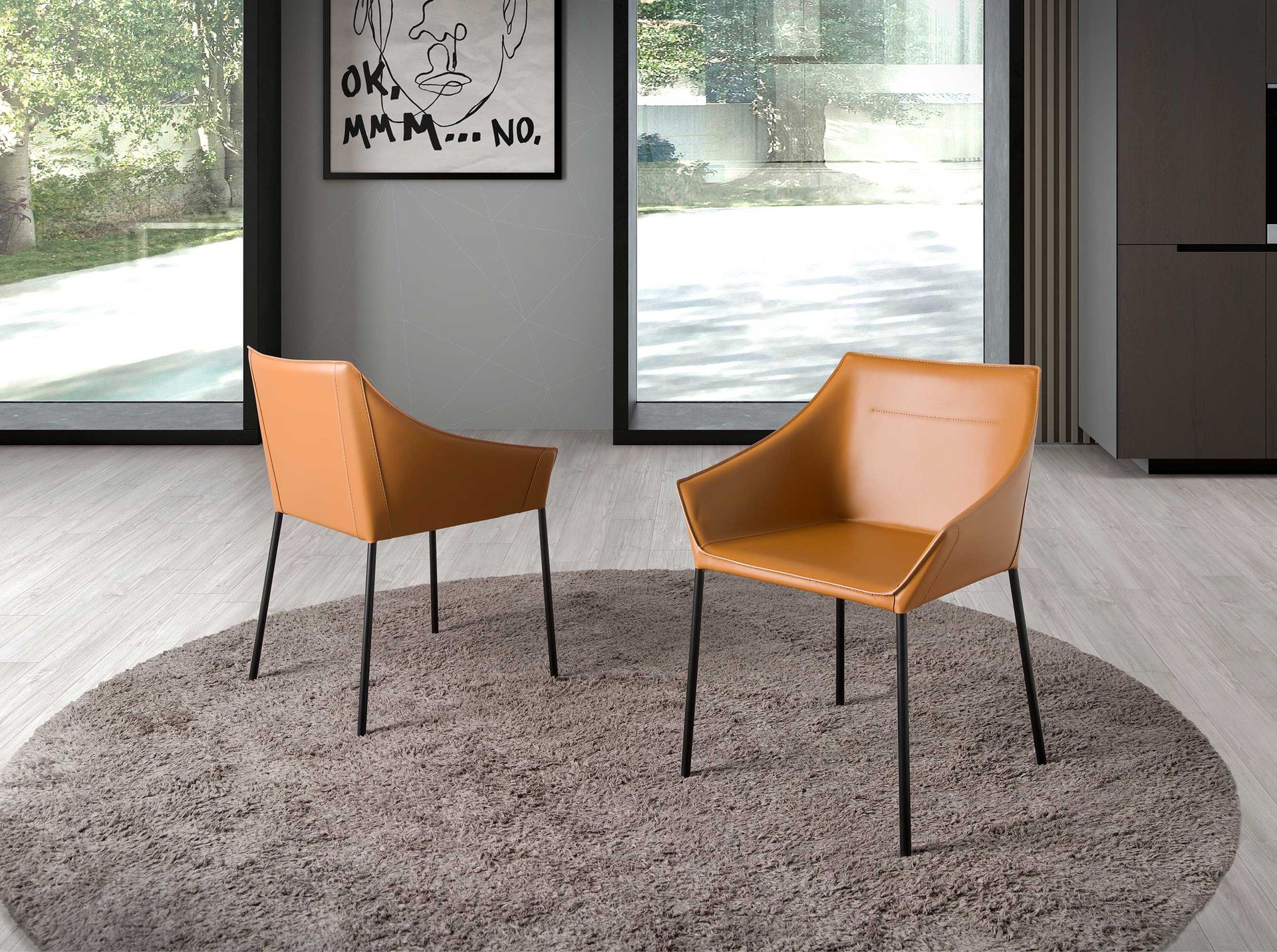 Brown leatherette chair
