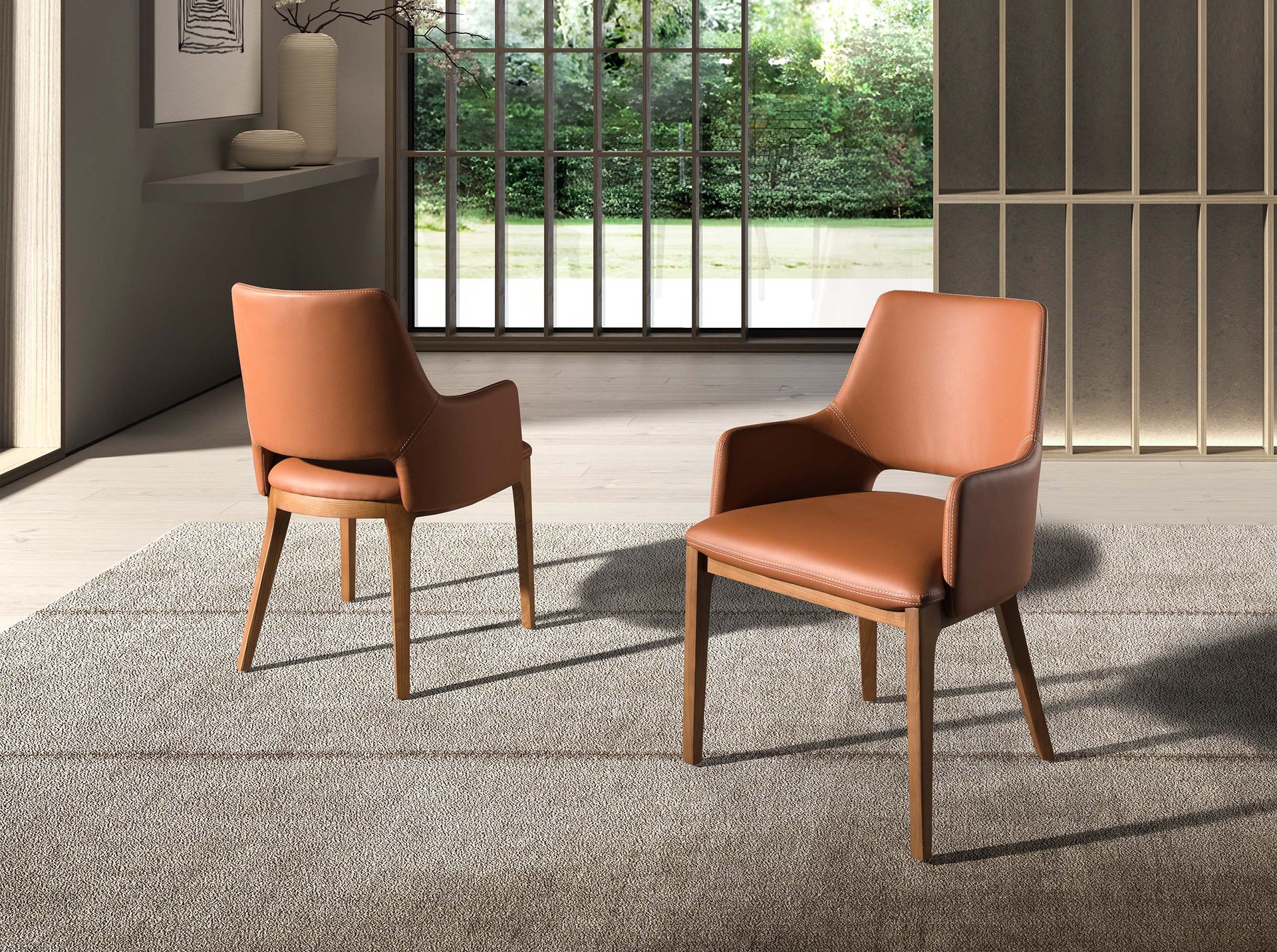 Brown leatherette chair