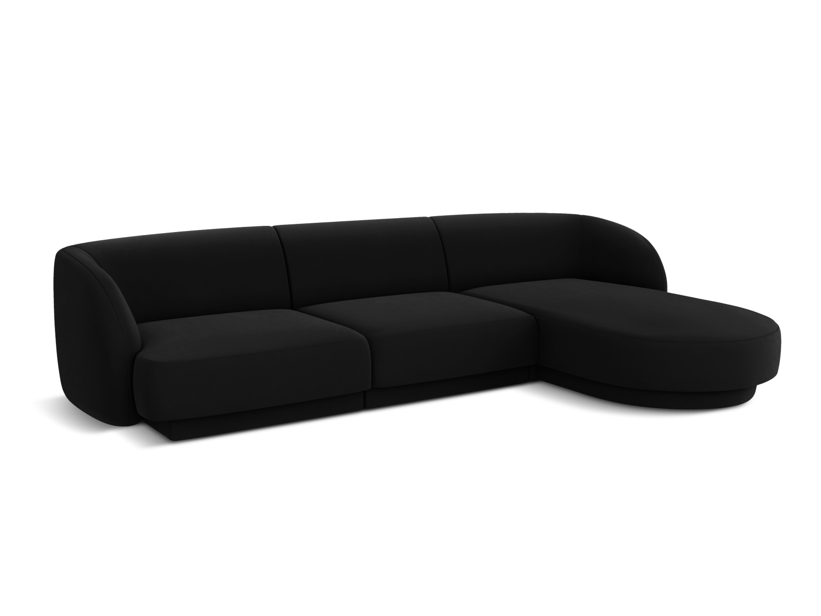 Velvet Right Corner Sofa, "Miley", 4 Seats, 255x156x70
