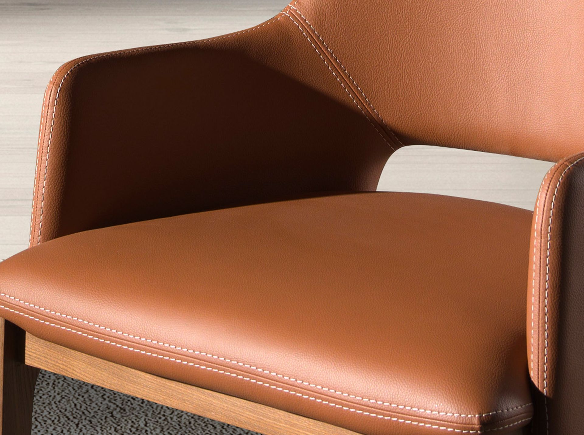 Brown leatherette chair