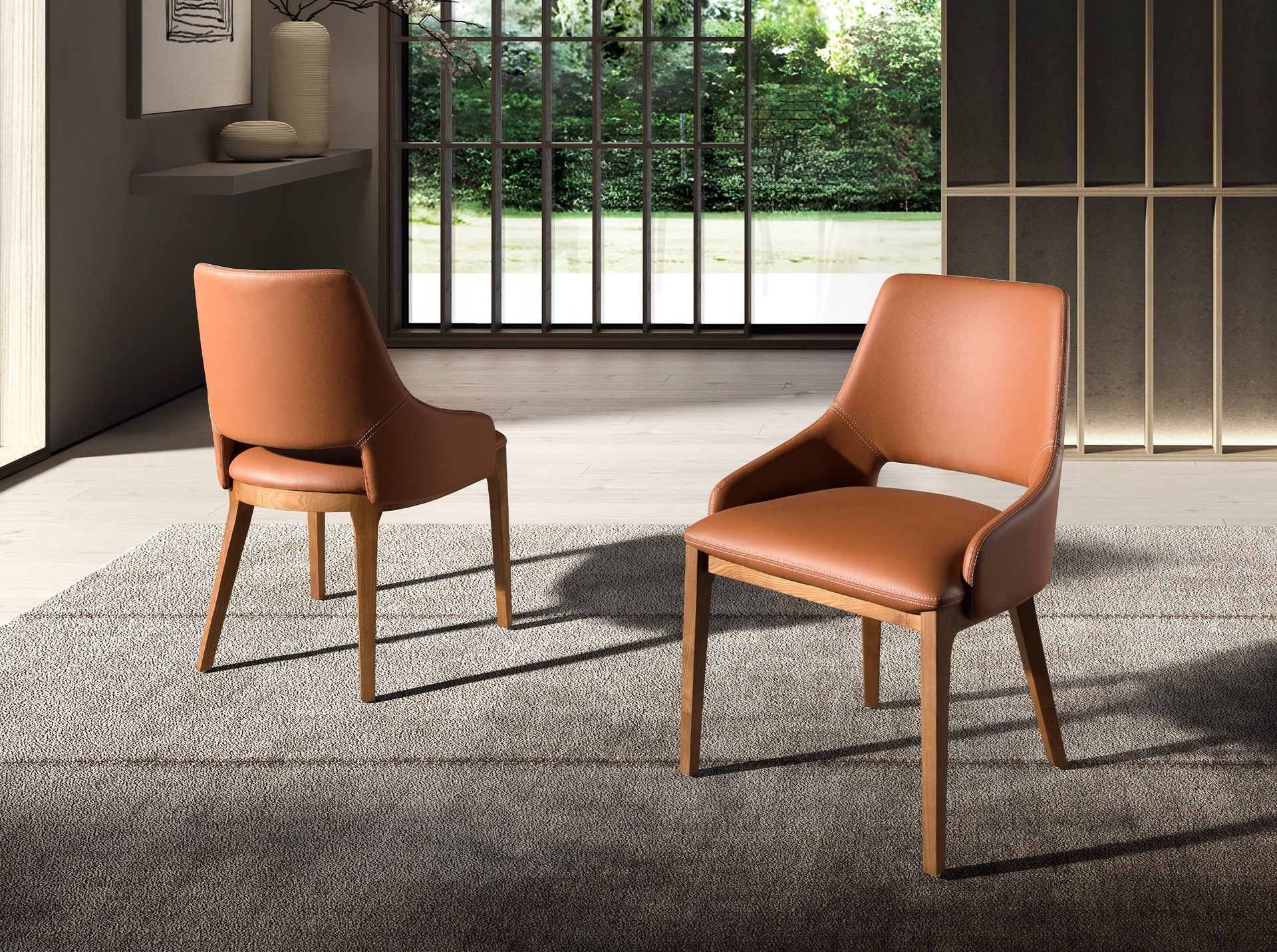 Brown leatherette chair