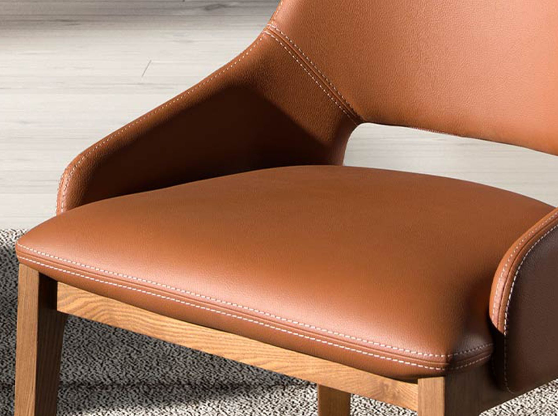 Brown leatherette chair
