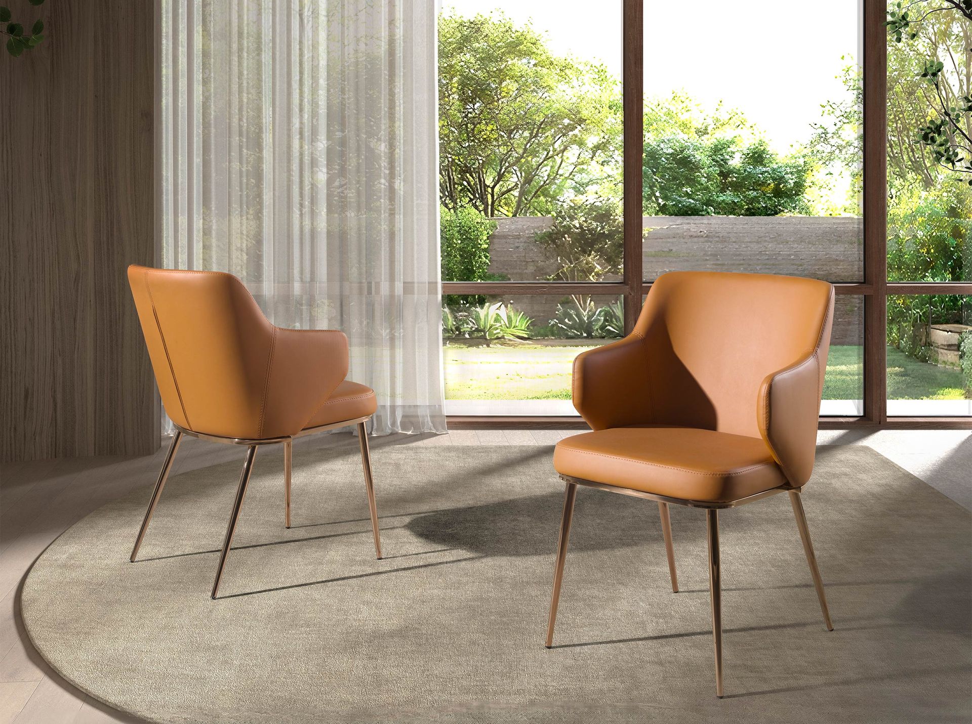 Brown leatherette chair