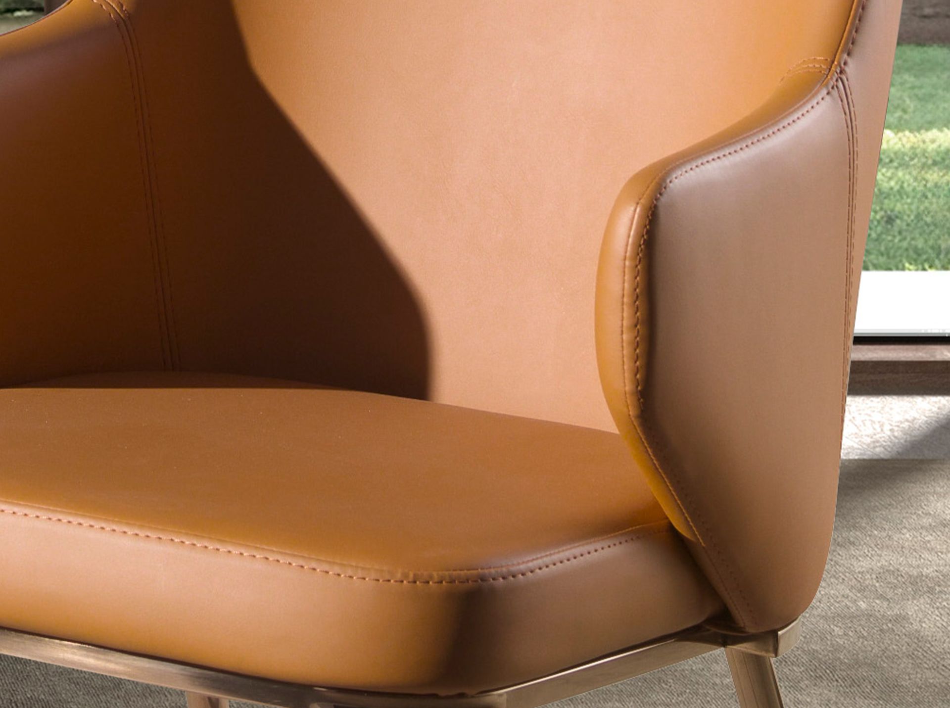 Brown leatherette chair