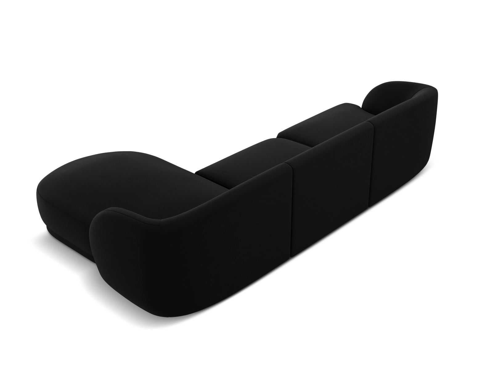 Velvet Right Corner Sofa, "Miley", 4 Seats, 255x156x70