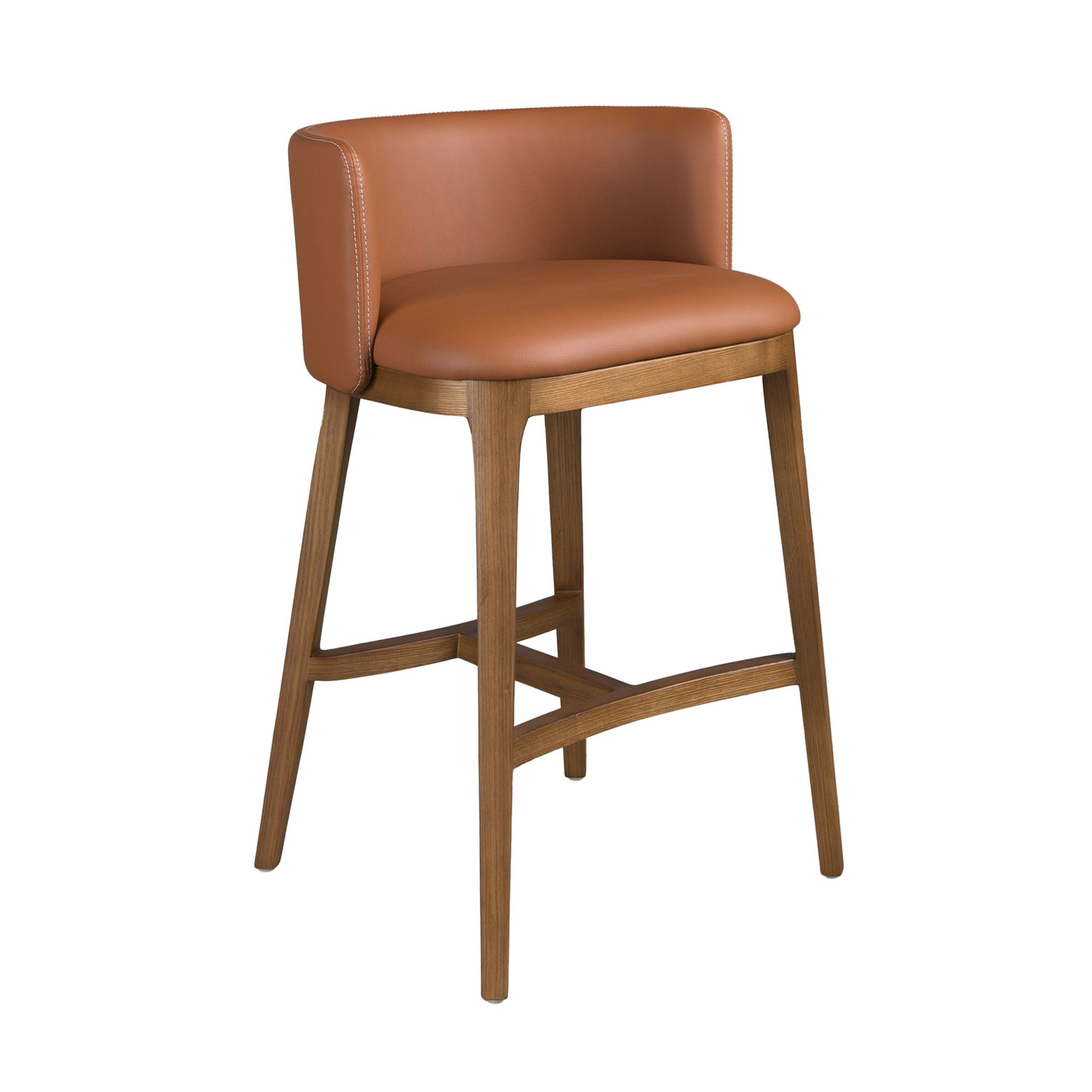Brown leatherette stool