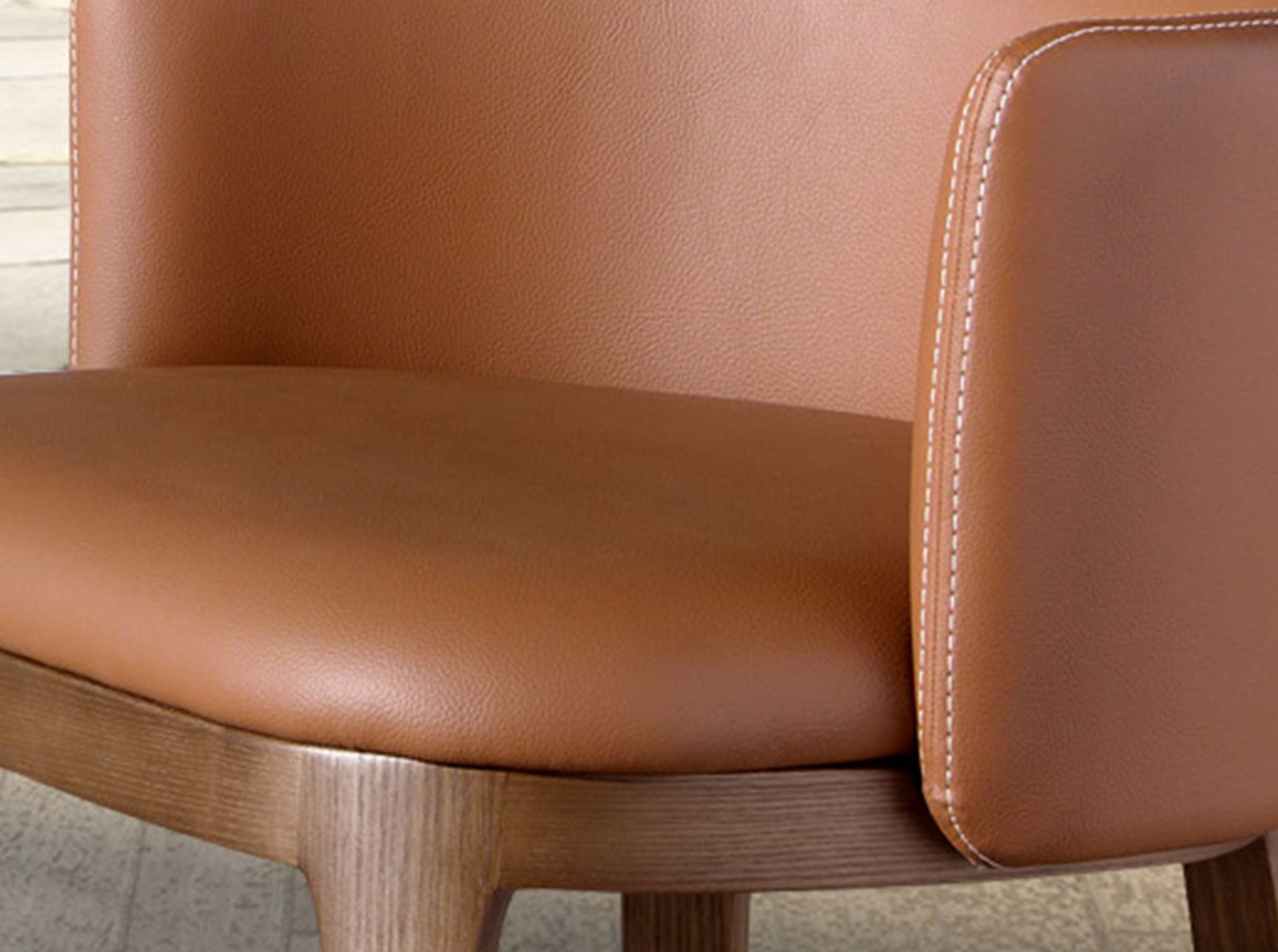 Brown leatherette stool