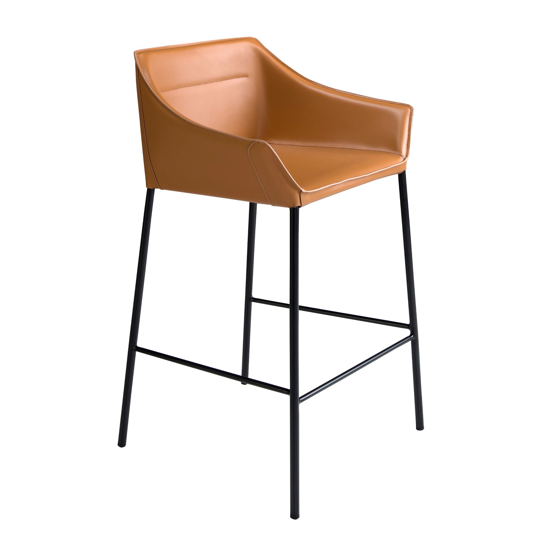 Brown leatherette stool