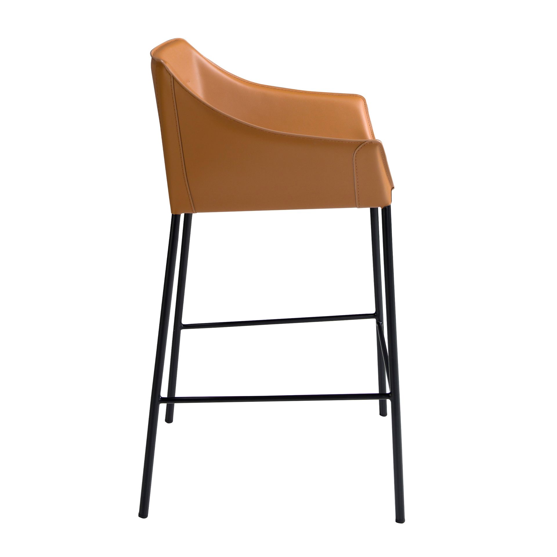Brown leatherette stool
