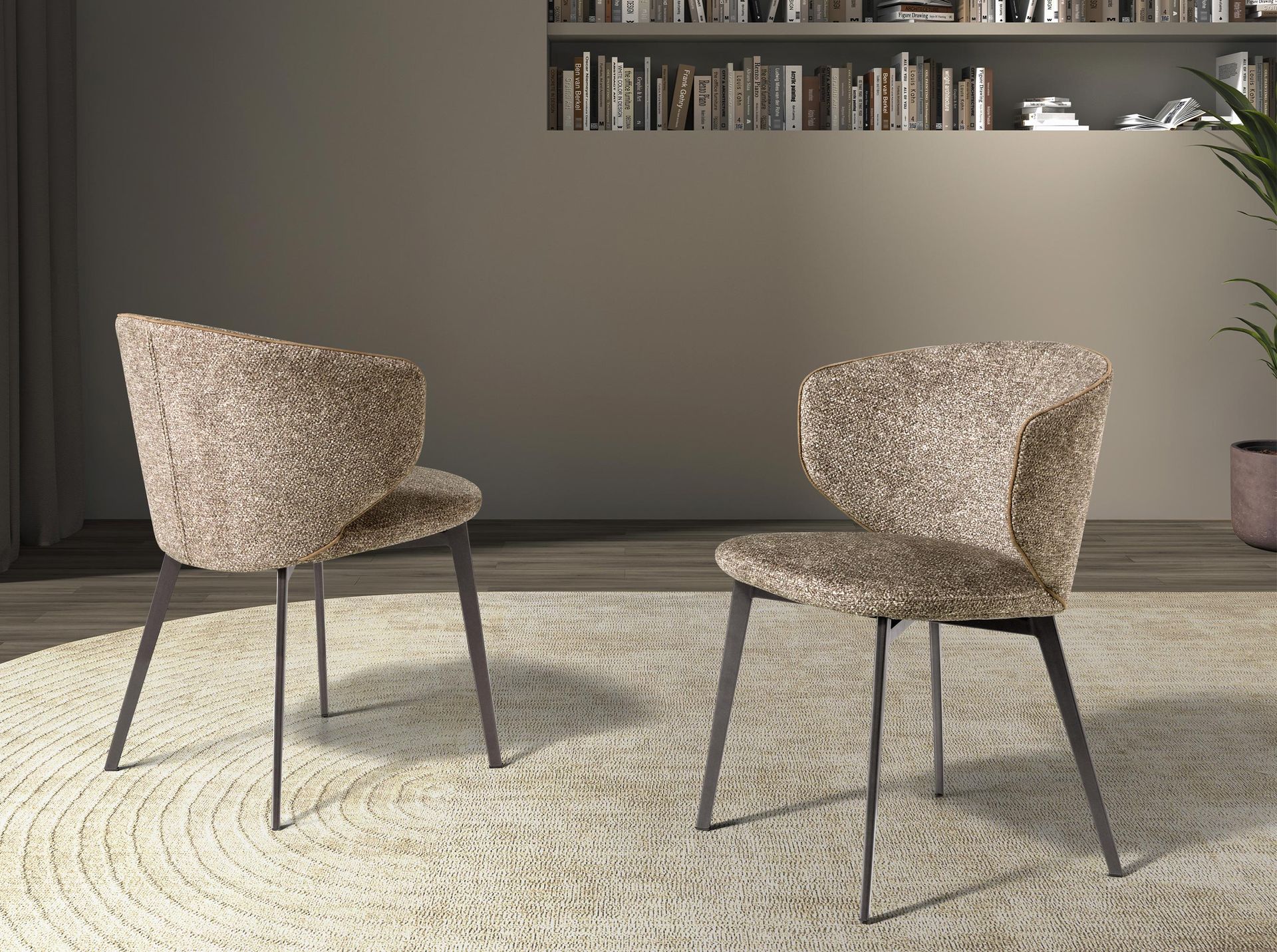 Brown marbled fabric chair