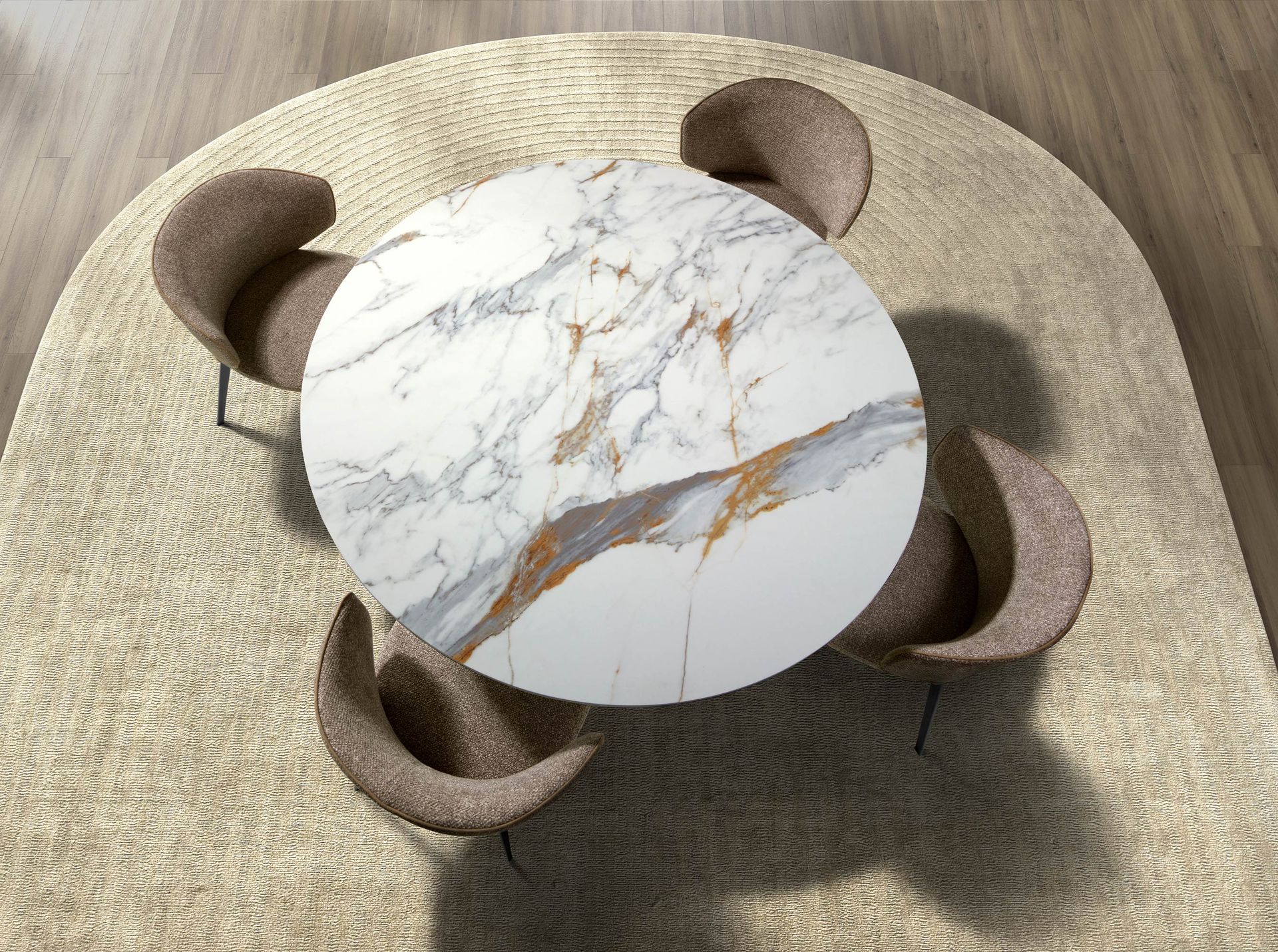 Brown marbled fabric chair
