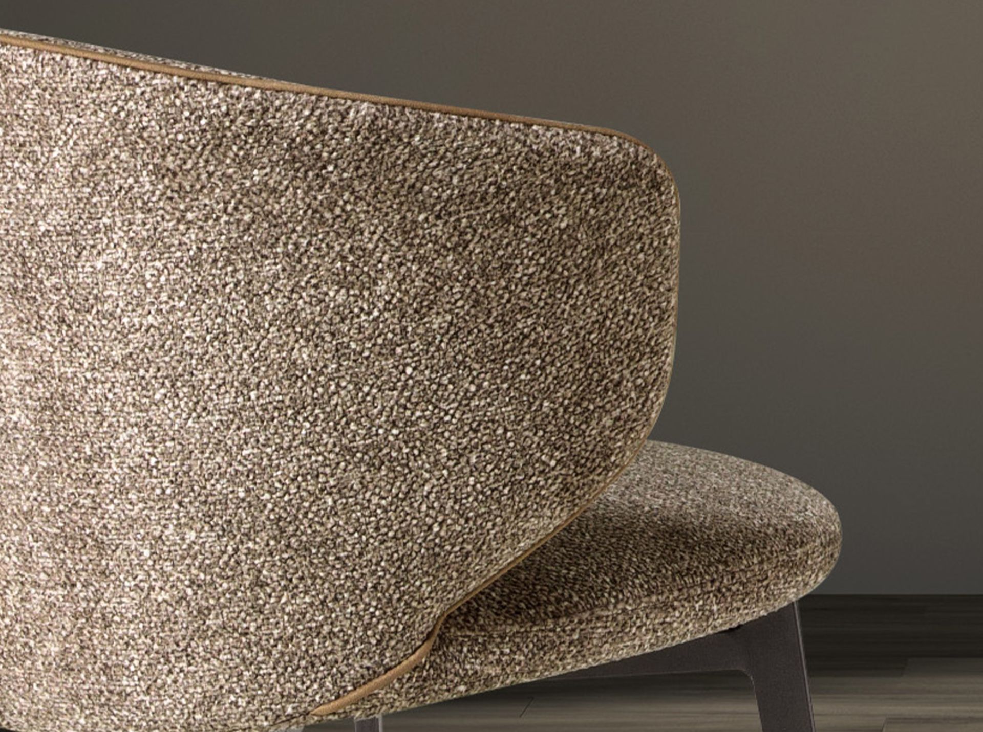 Brown marbled fabric chair
