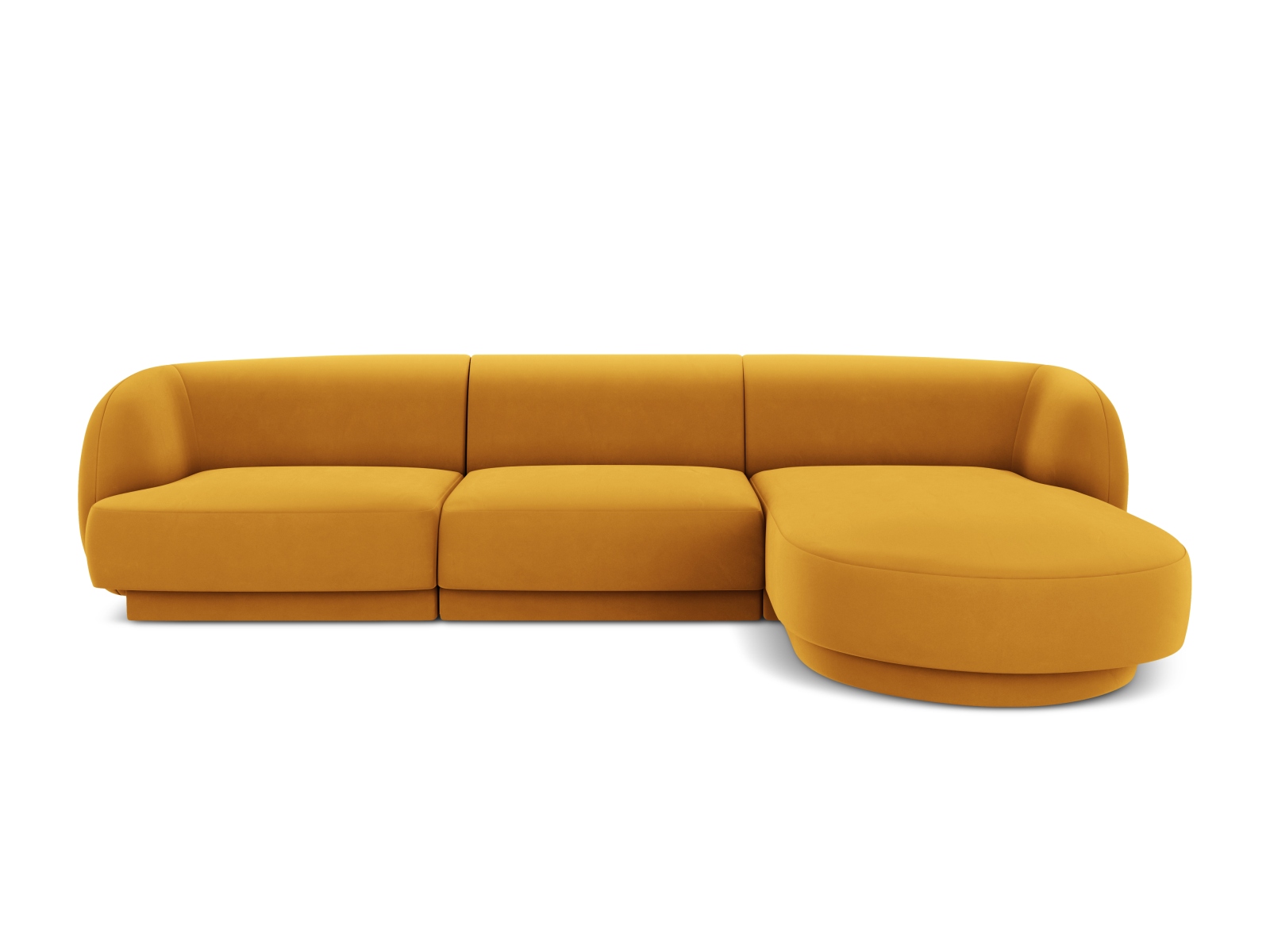 Velvet Right Corner Sofa, "Miley", 4 Seats, 255x156x70