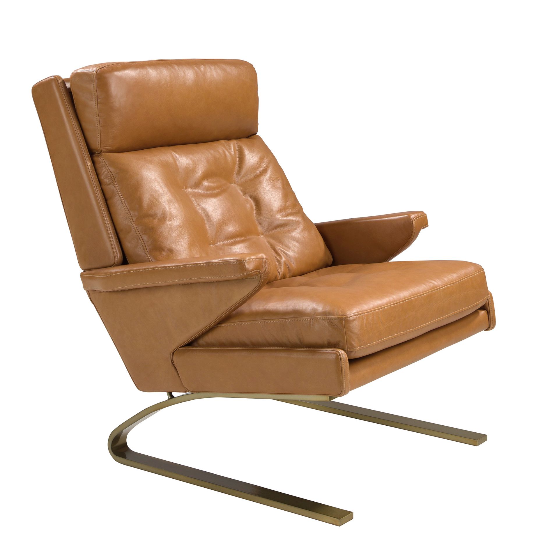 Camel leather armchair