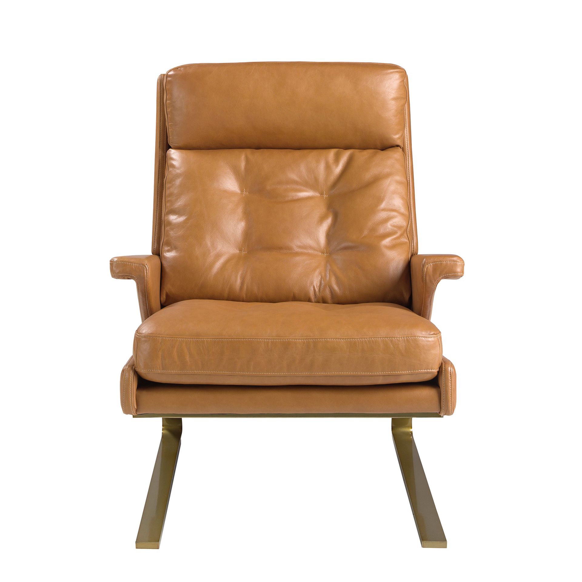 Camel leather armchair
