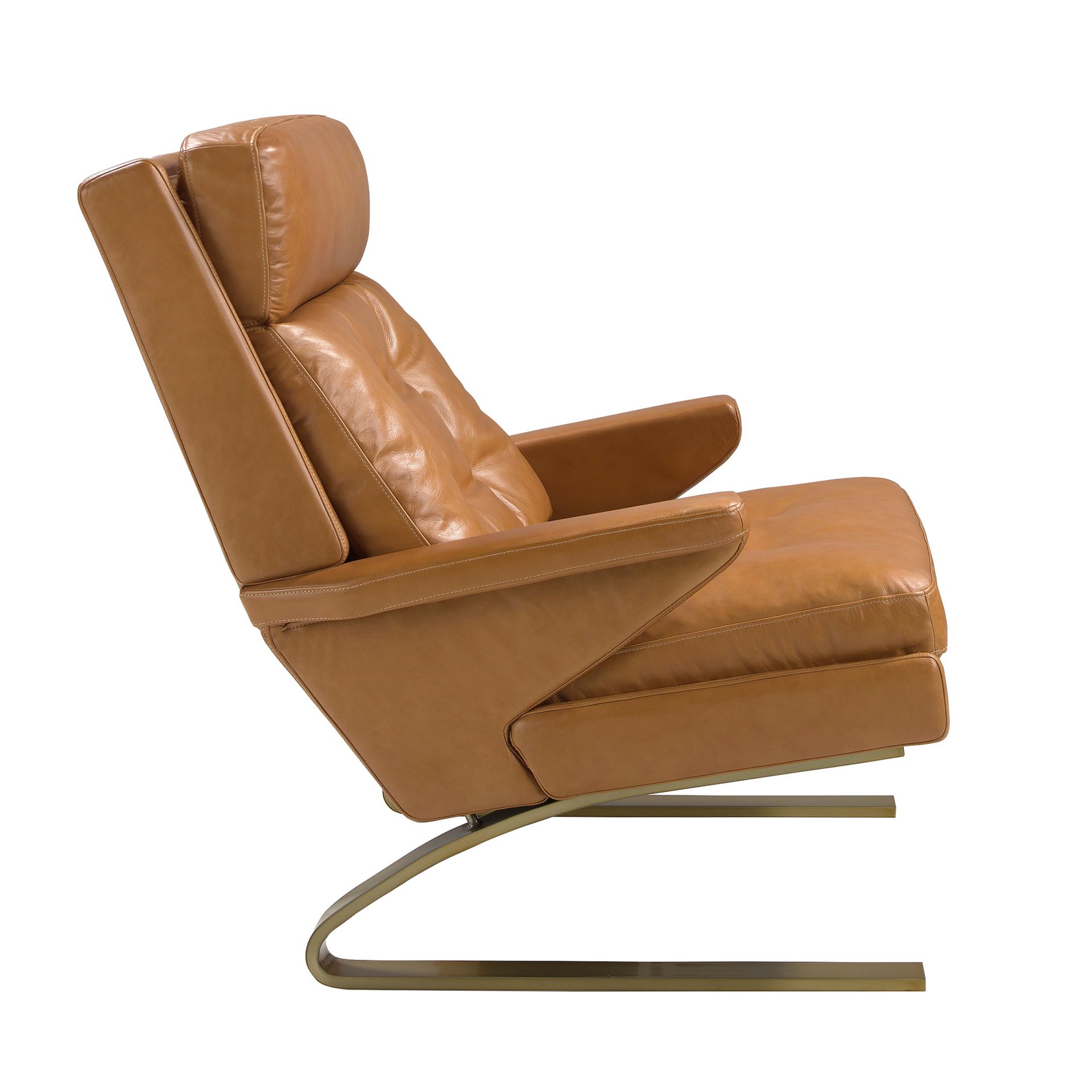 Camel leather armchair