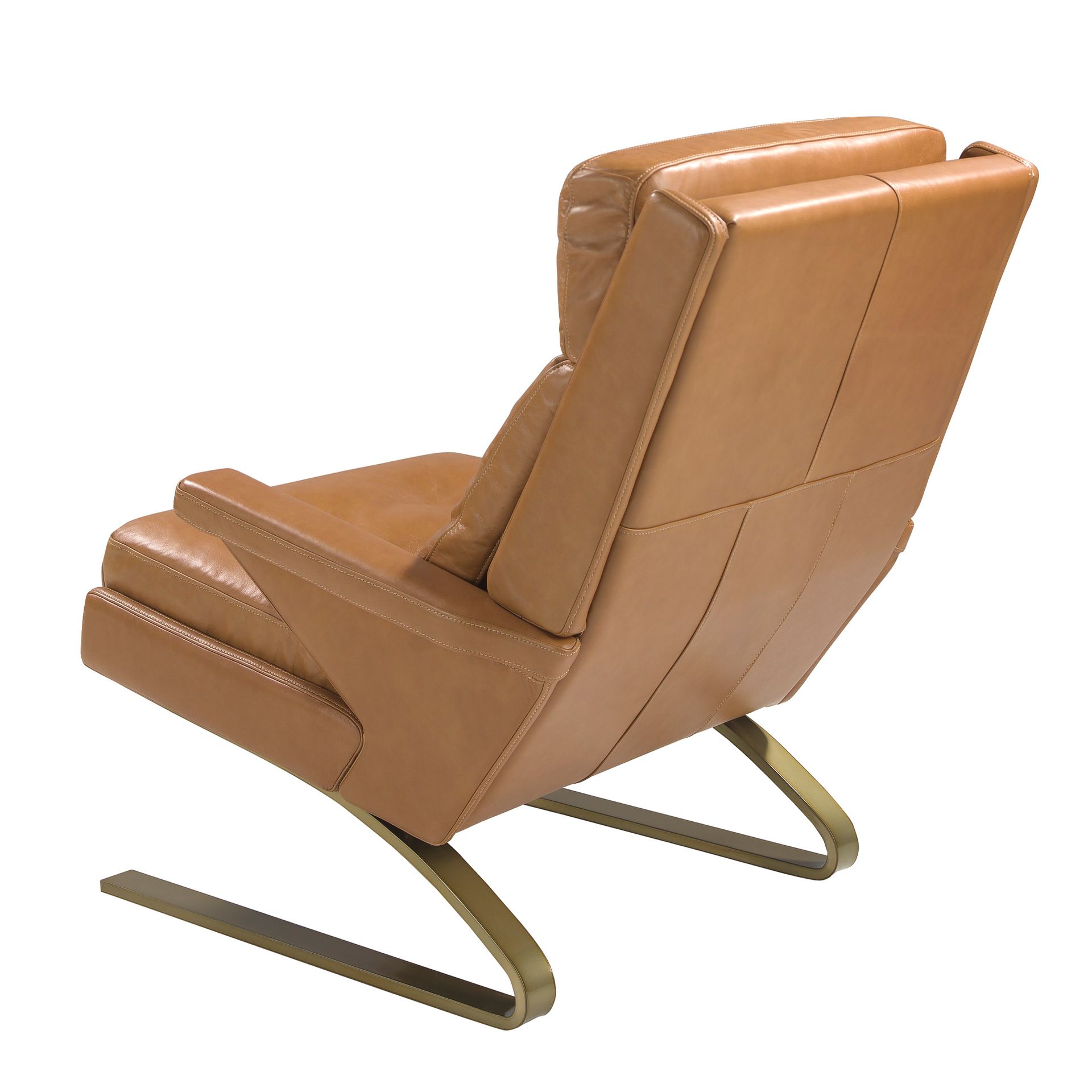 Camel leather armchair
