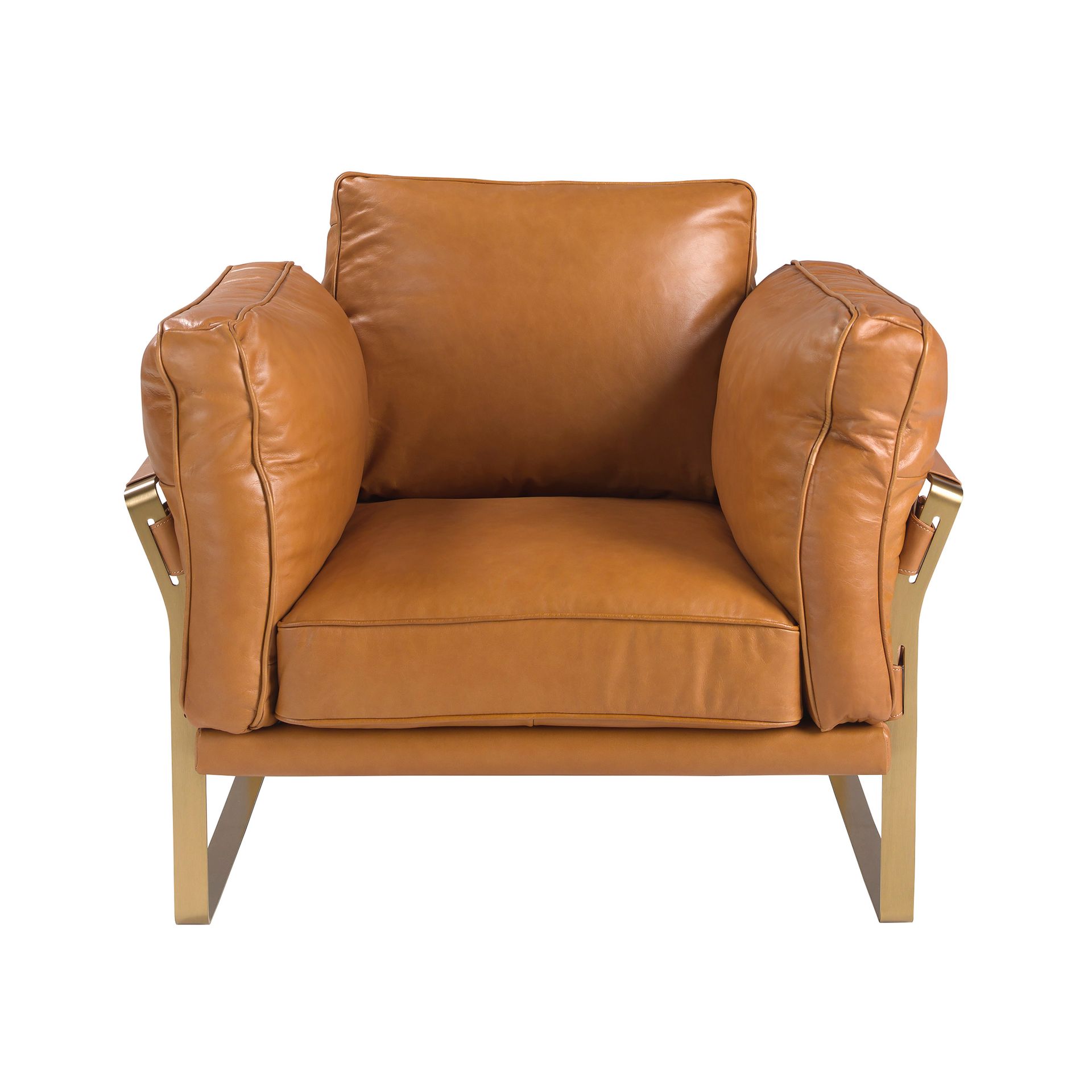 Camel leather armchair