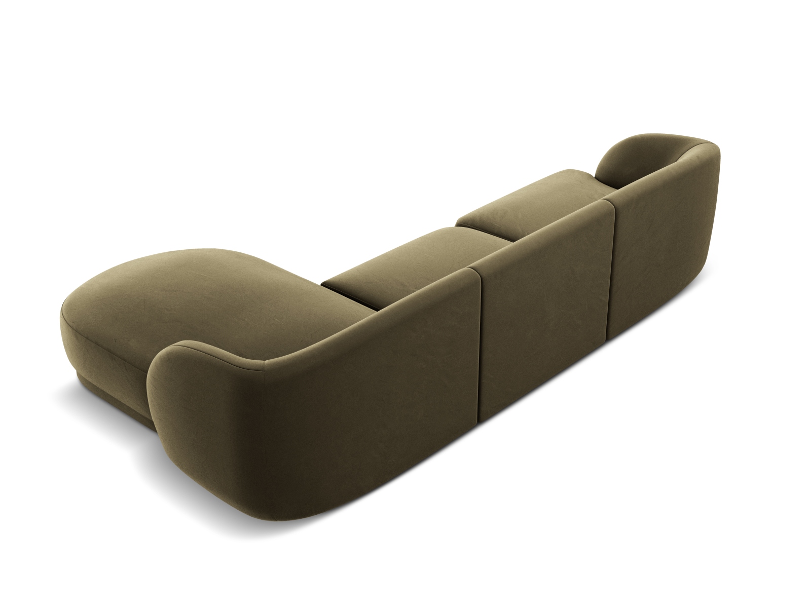 Velvet Right Corner Sofa, "Miley", 4 Seats, 255x156x70