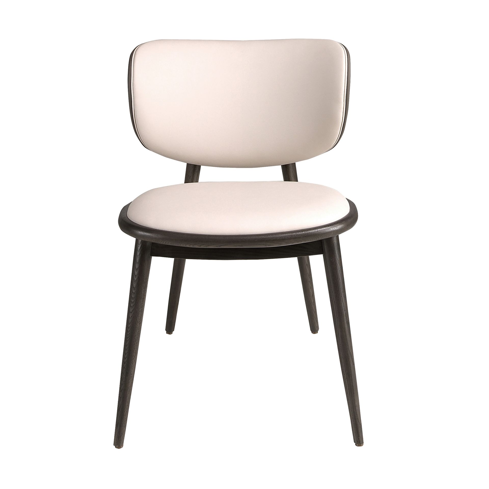Chair in cream and dark grey leatherette