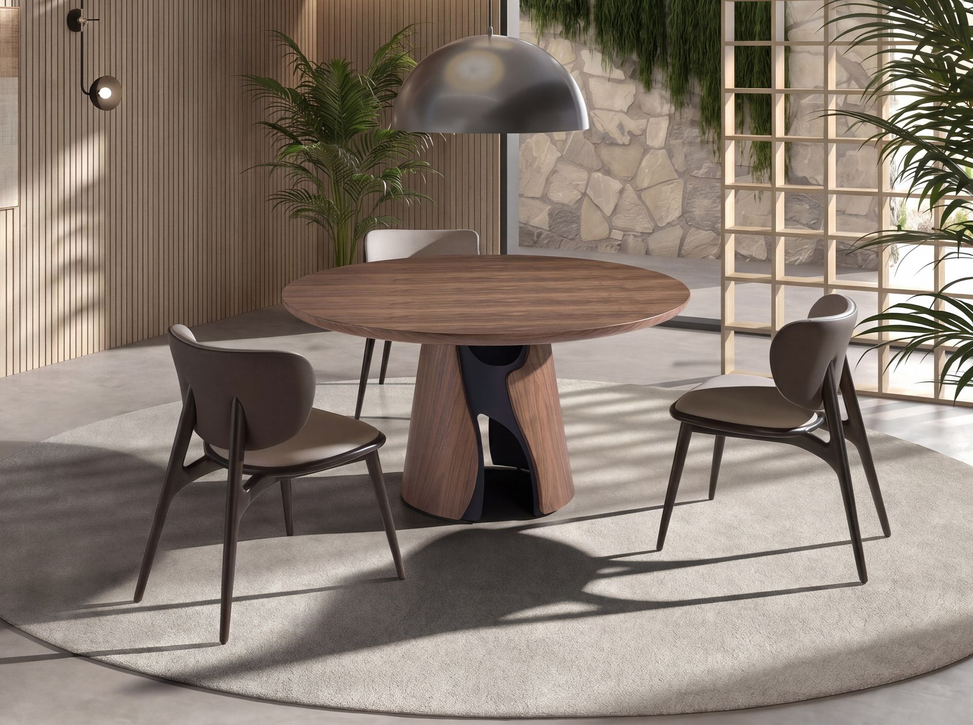 Chair in cream and dark grey leatherette