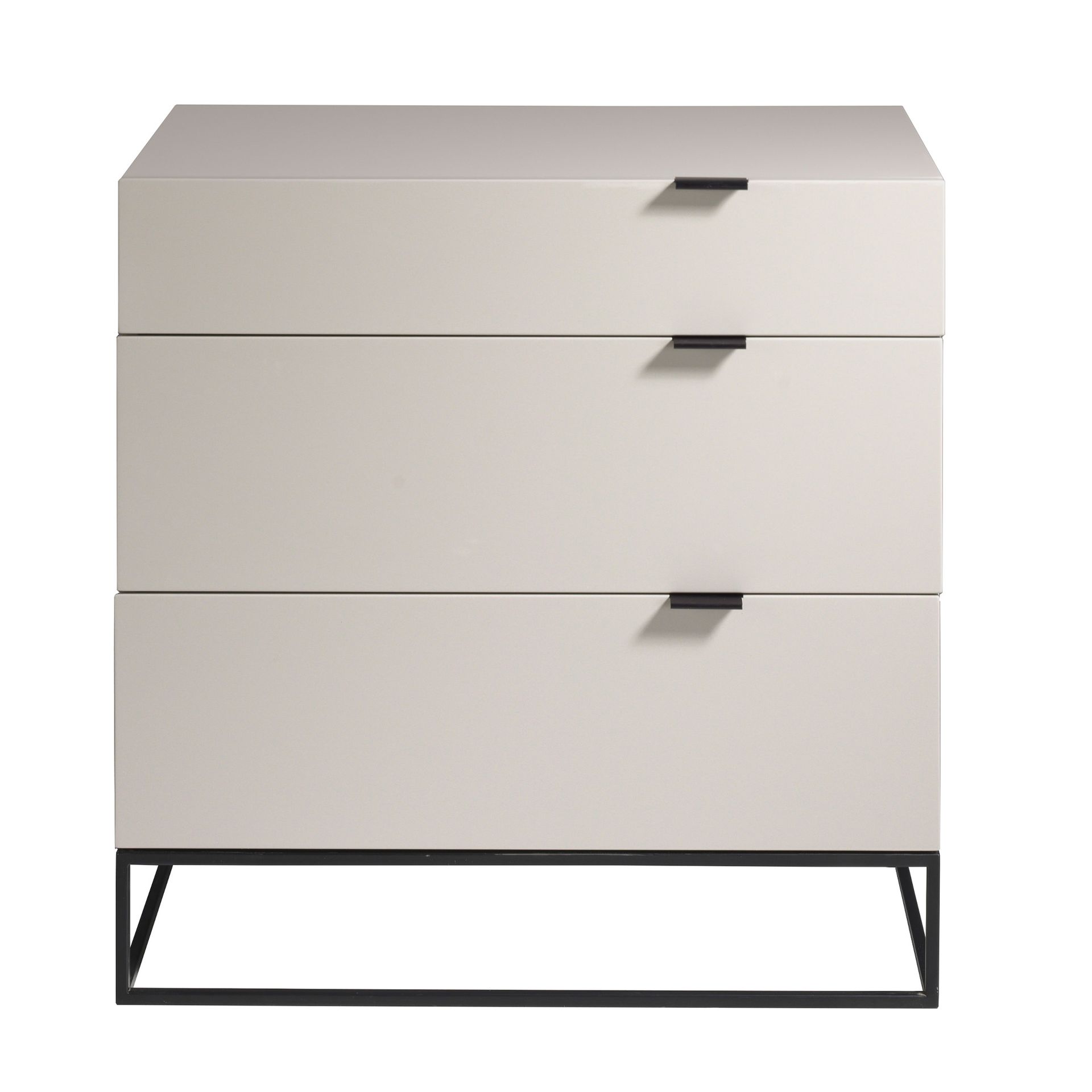 Chest of drawers grey wood and black steel